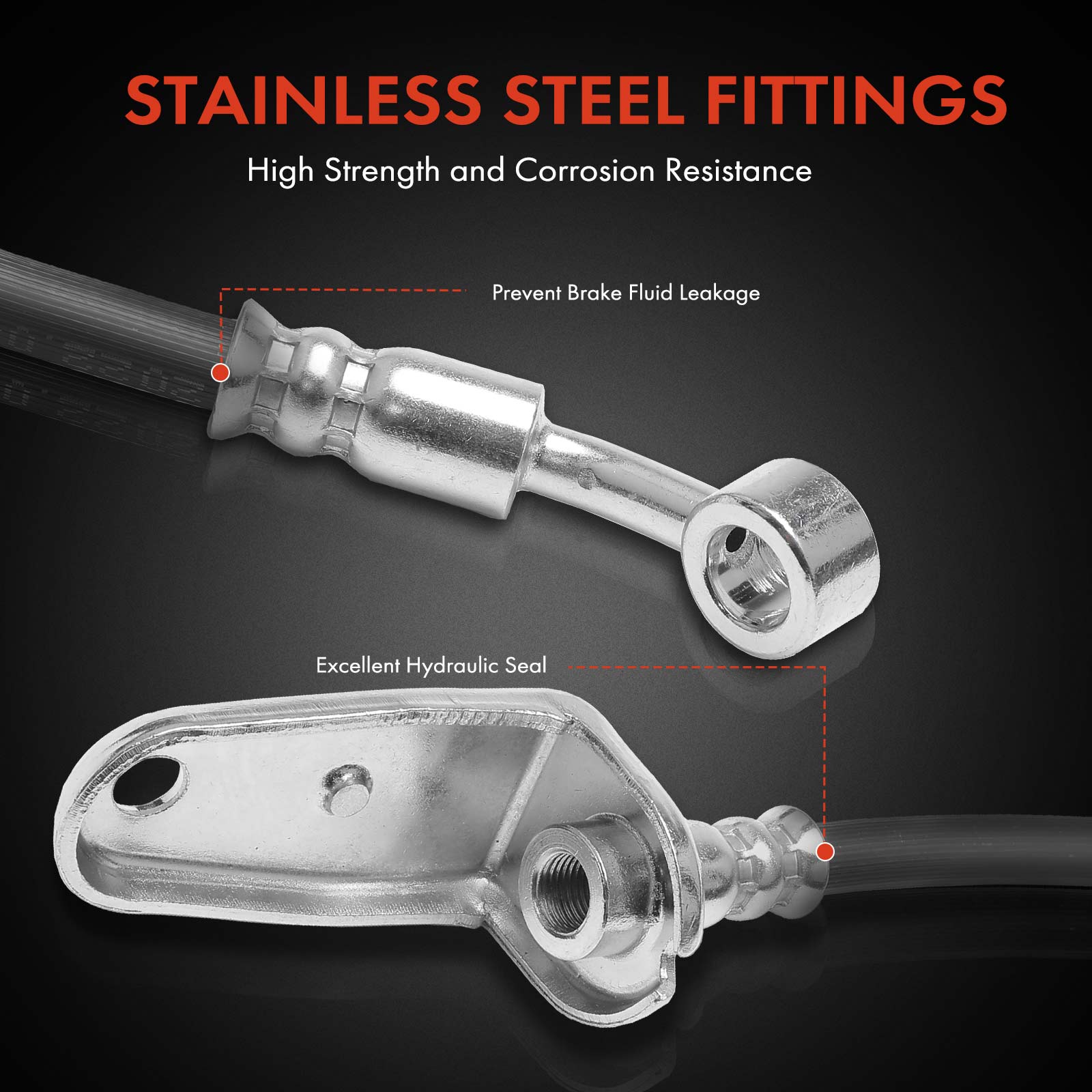APBHH3392 2 Pcs Rear Brake Hydraulic Hose - Image 5