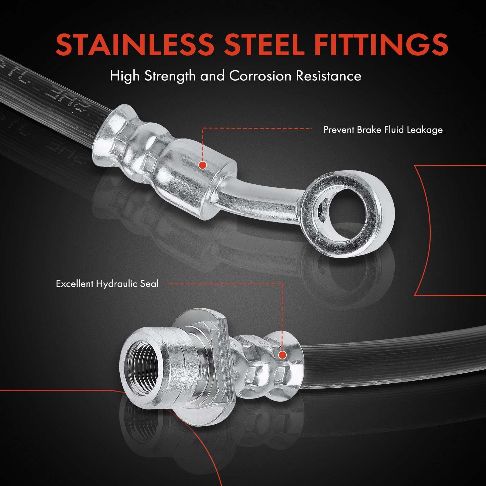 APBHH3883 2 Pcs Front Brake Hydraulic Hose - Image 5