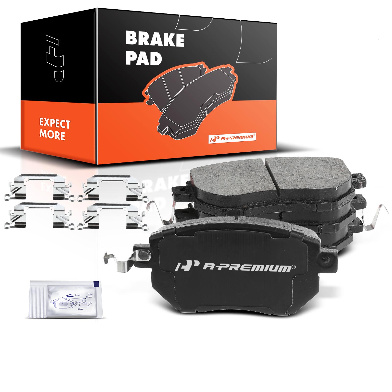 APBPD055 4pcs Front Driver & Passenger Ceramic Brake Pads with Sensor