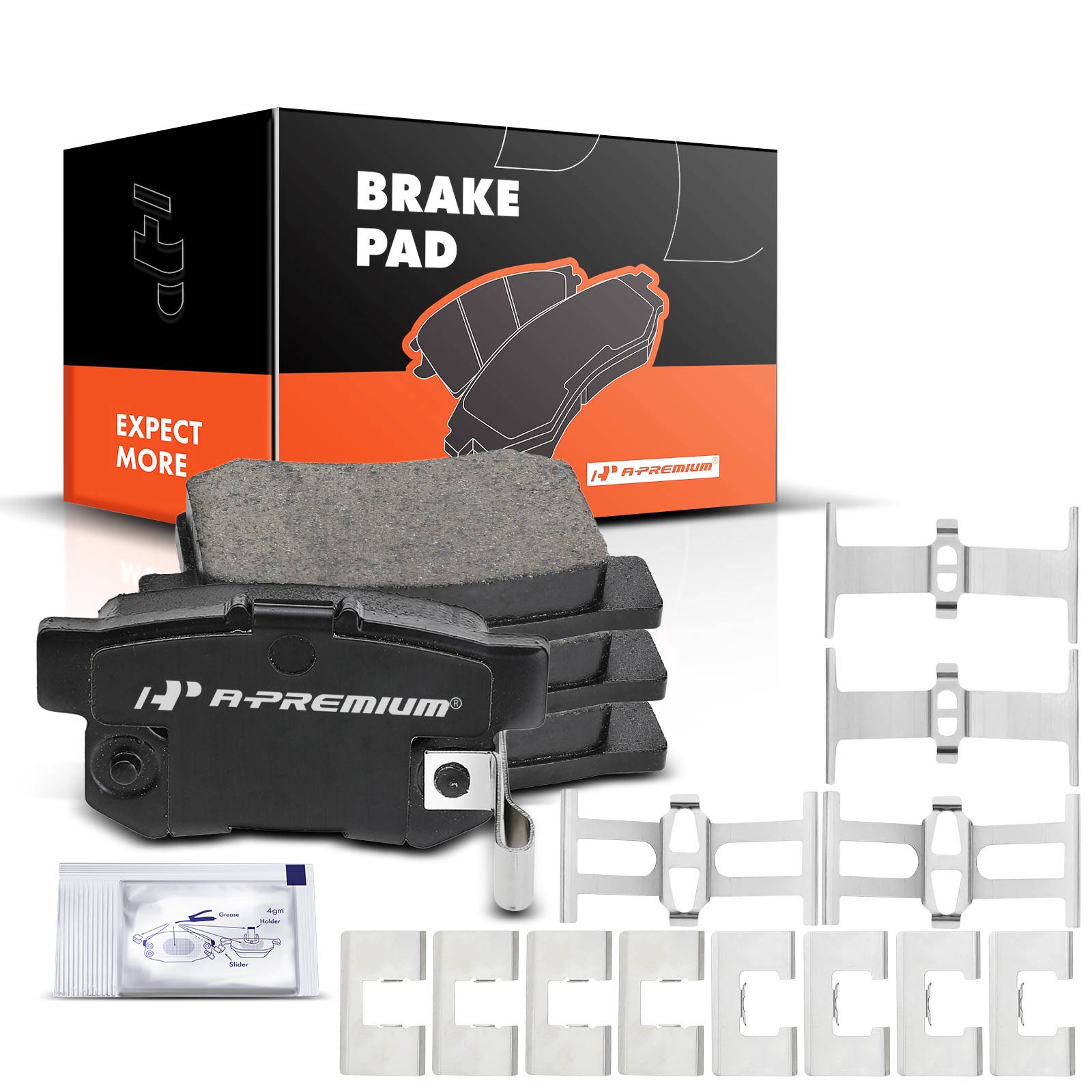 APBPD080 4pcs Rear Driver & Passenger Ceramic Brake Pads with Sensor