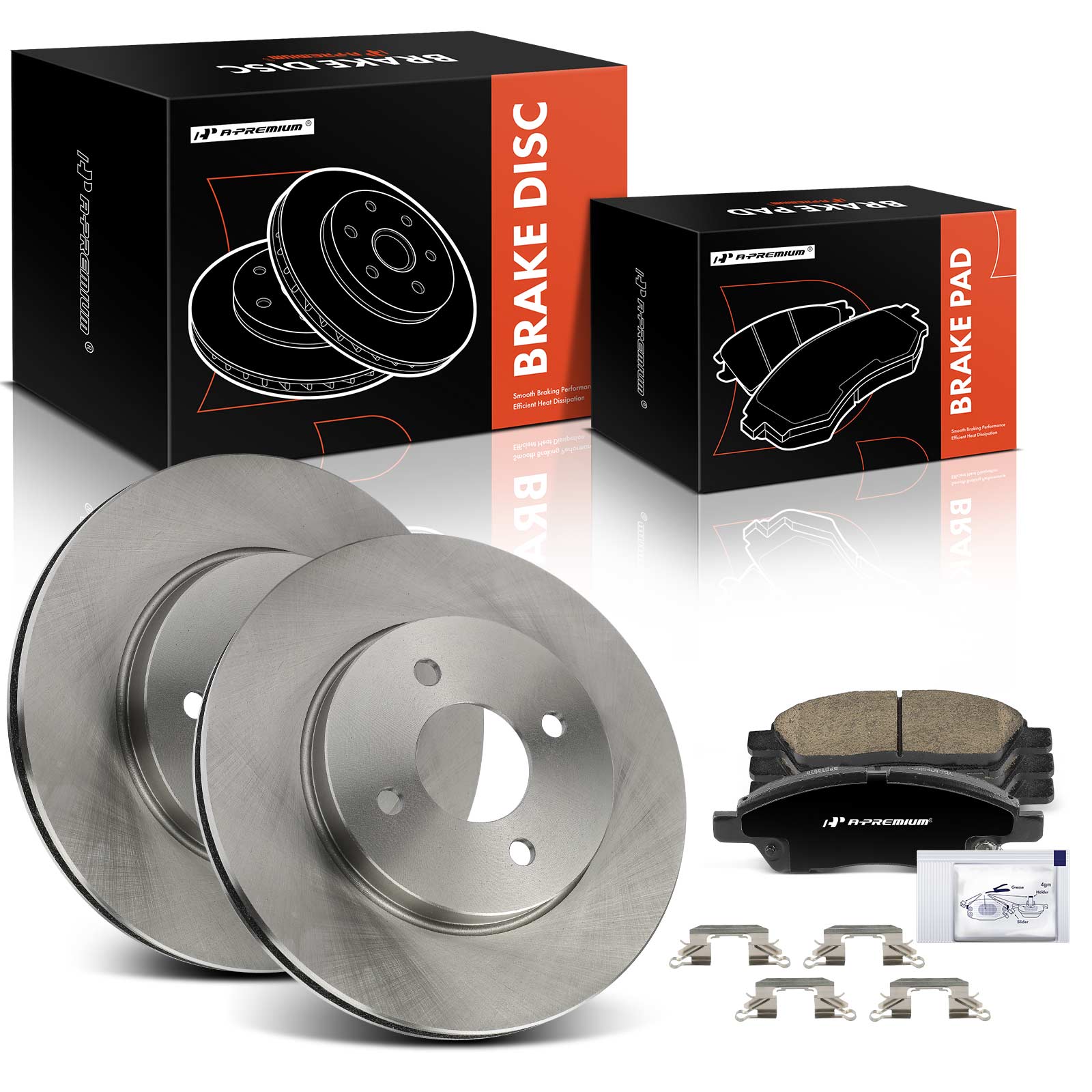 APBRPR1561 6 Pcs Front Disc Brake Rotors & Ceramic Brake Pads