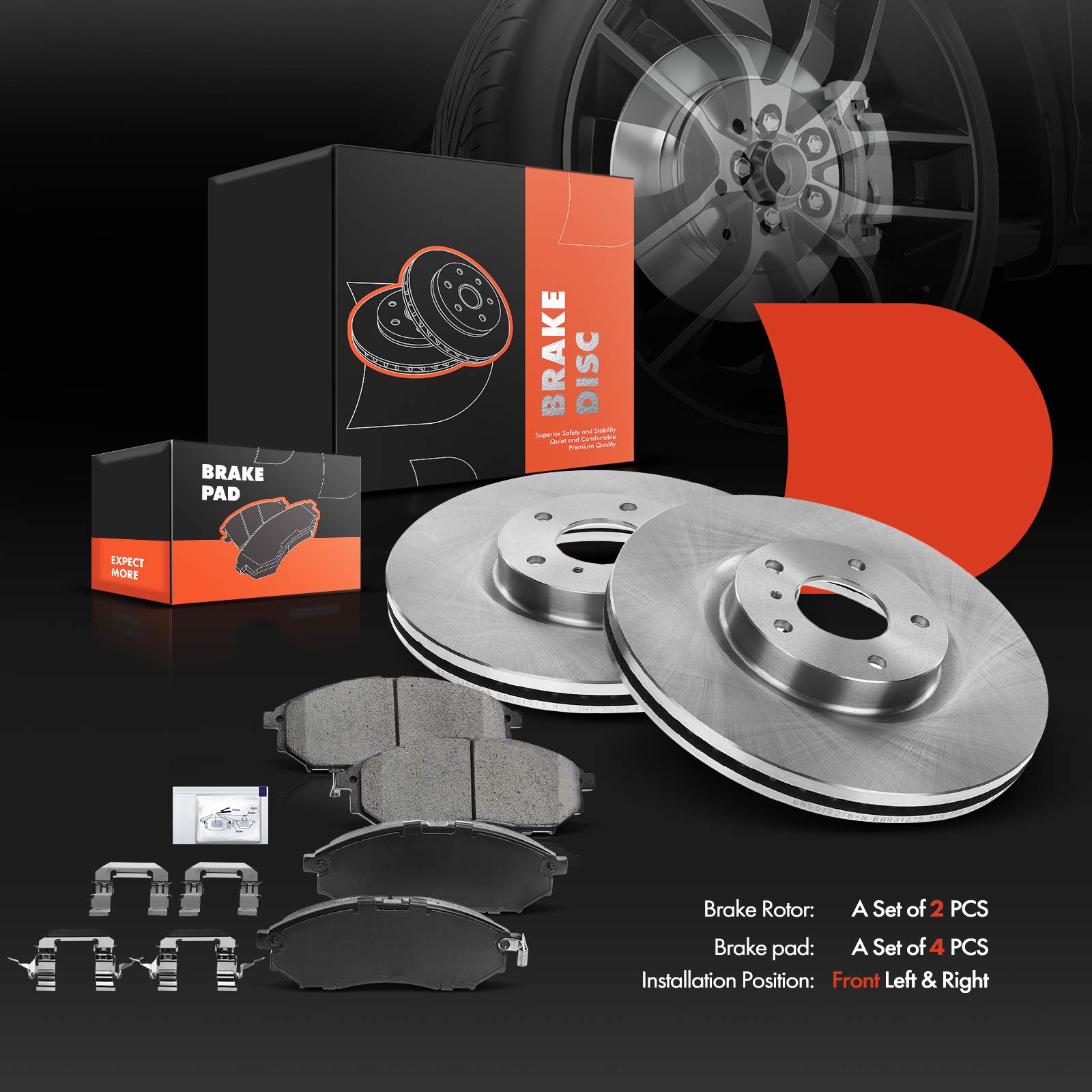 APBRPR232 Front Disc Brake Rotors & Ceramic Brake Pads - Image 2
