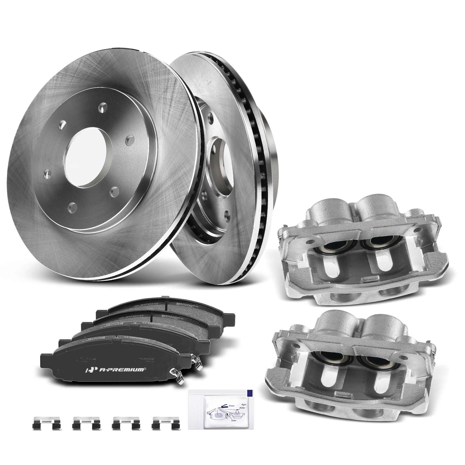 APBRPR638 8x Front Disc Brake Rotors & Pads + Brake Caliper