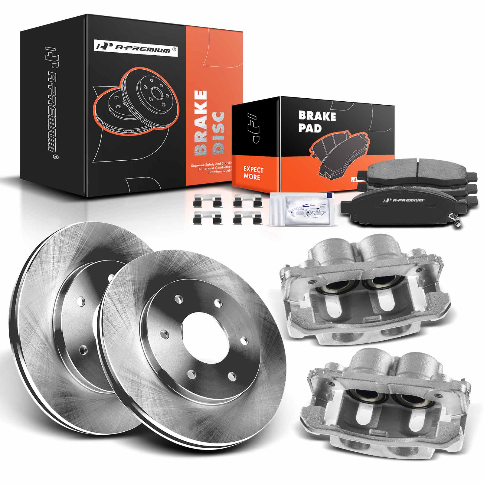 APBRPR638 8x Front Disc Brake Rotors & Pads + Brake Caliper - Image 2