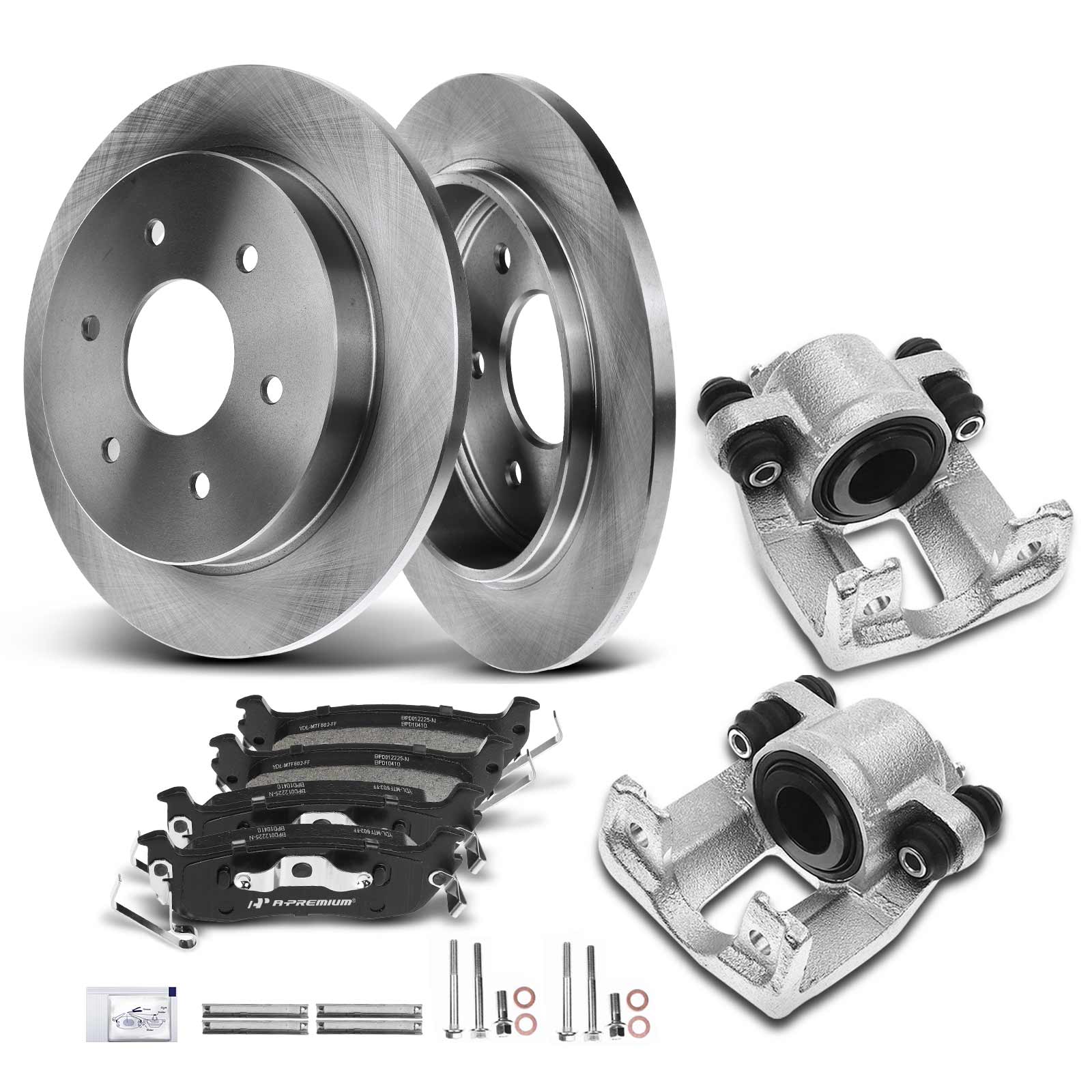 APBRPR639 8x Rear Disc Brake Rotor & Pads + Brake Caliper