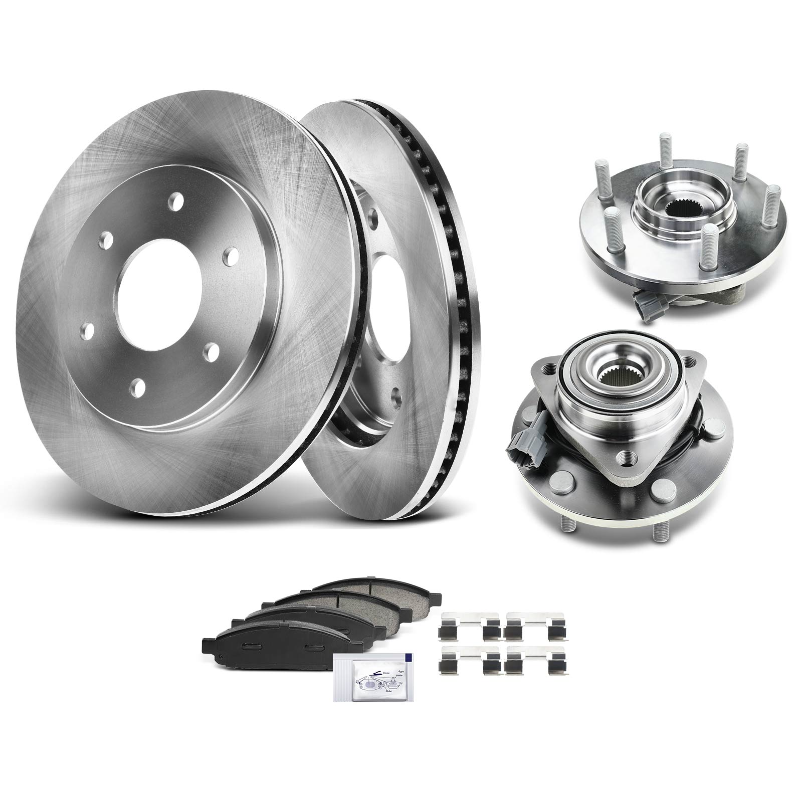 APBRPR786 8 Pcs Front Disc Brake Rotor & Pads + Hub Bearing