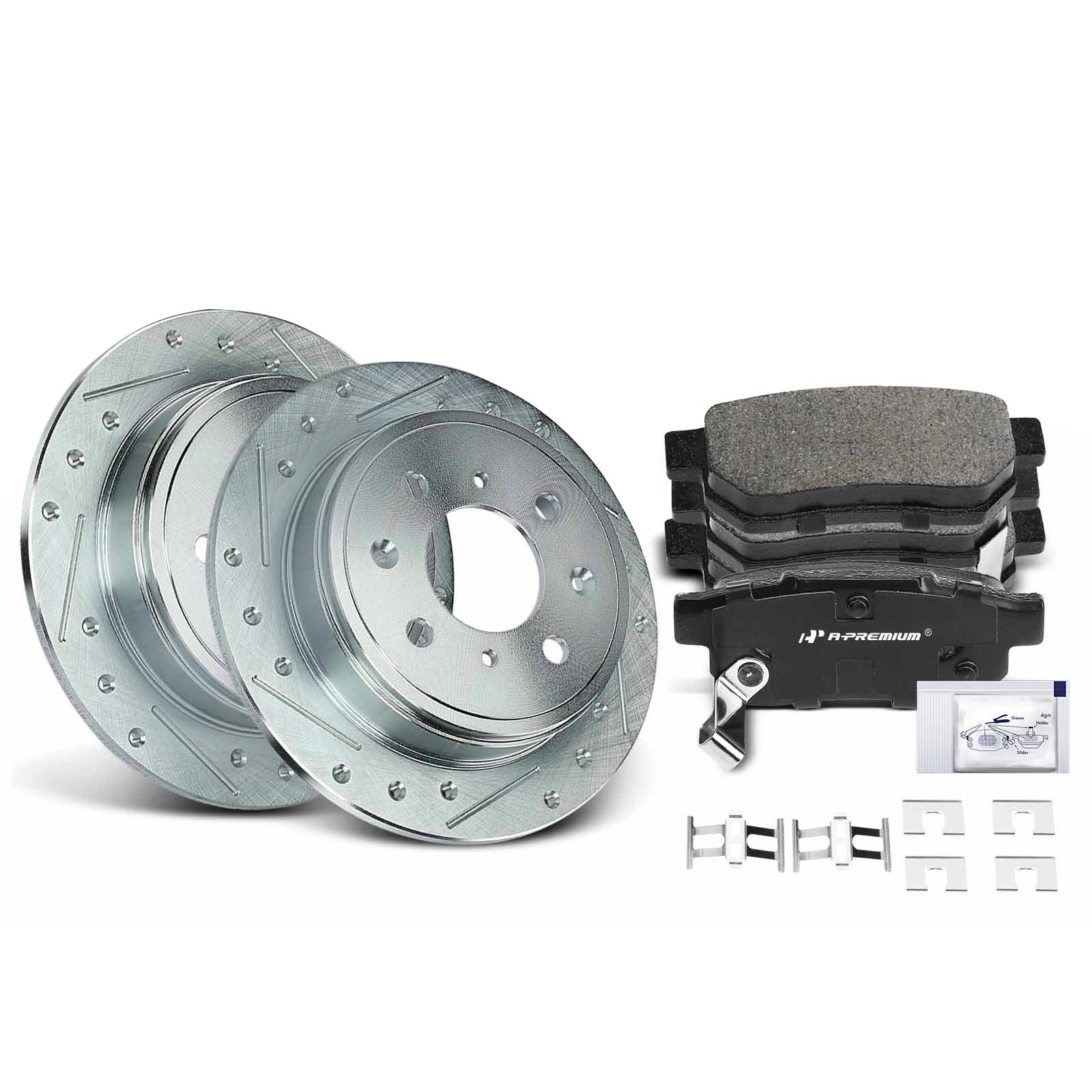 APBRPS030 Rear Drilled Rotors & Ceramic Brake Pads - Image 2