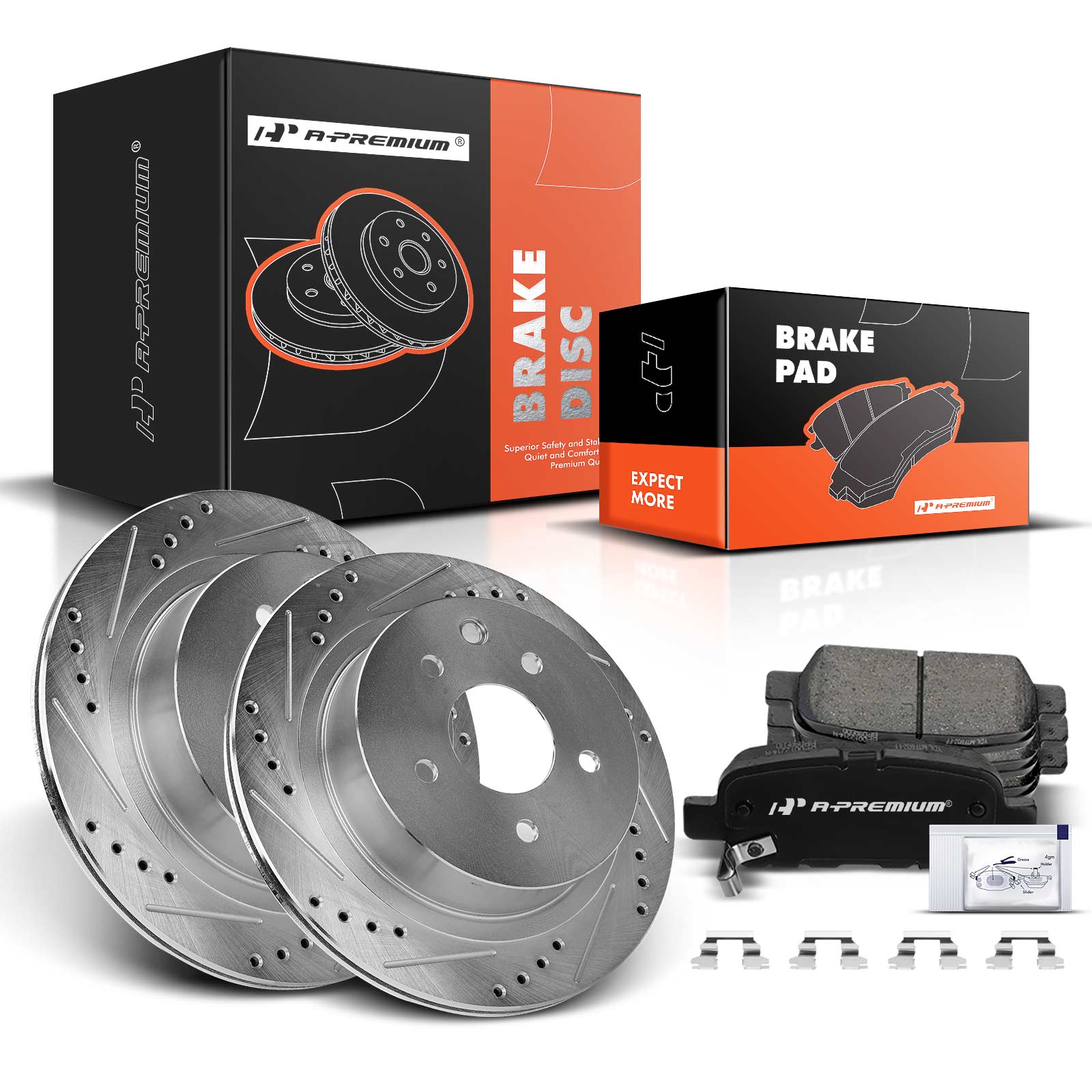 APBRPS045 Rear Drilled Rotors & Ceramic Brake Pads