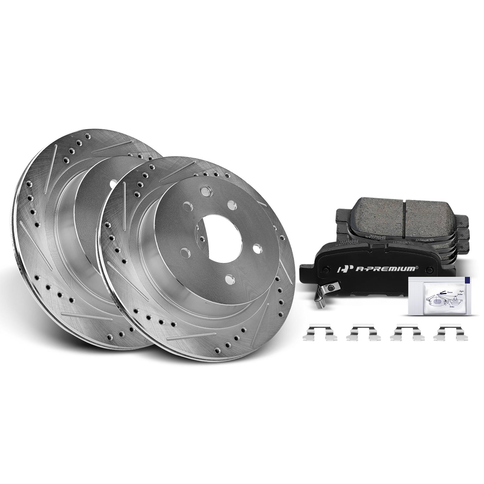 APBRPS045 Rear Drilled Rotors & Ceramic Brake Pads - Image 2