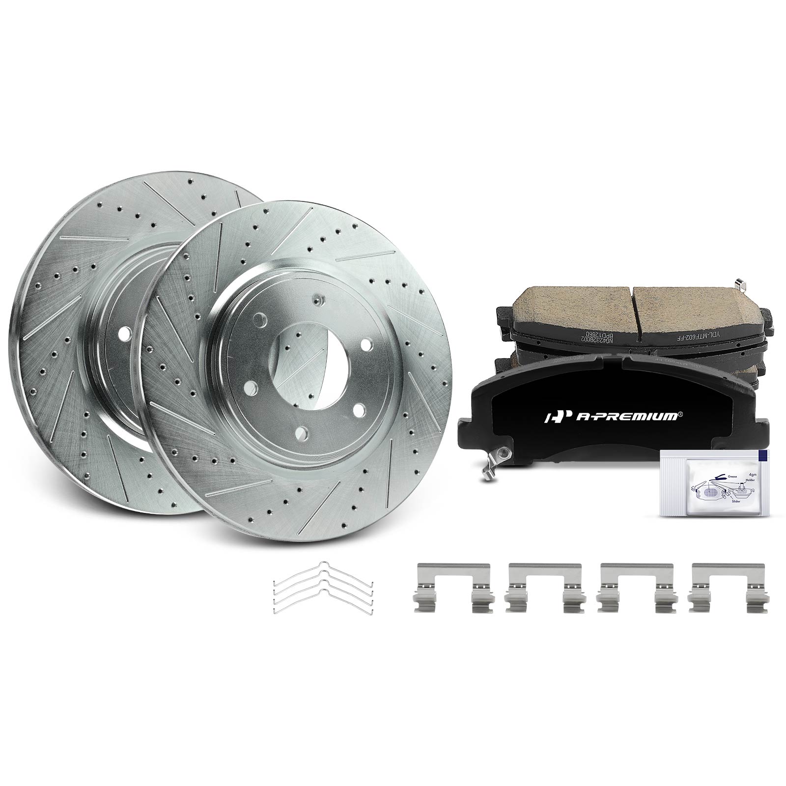APBRPS1403 6 Pcs Front Drilled Rotors & Ceramic Brake Pads - Image 2