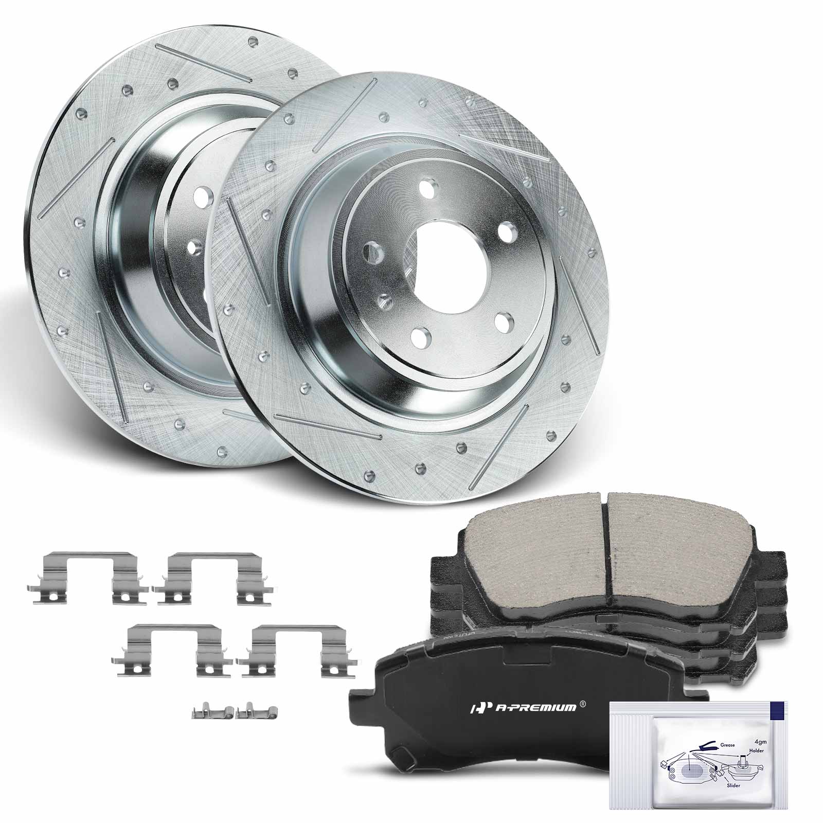 APBRPS409PG Front Drilled Rotors & Ceramic Brake Pads