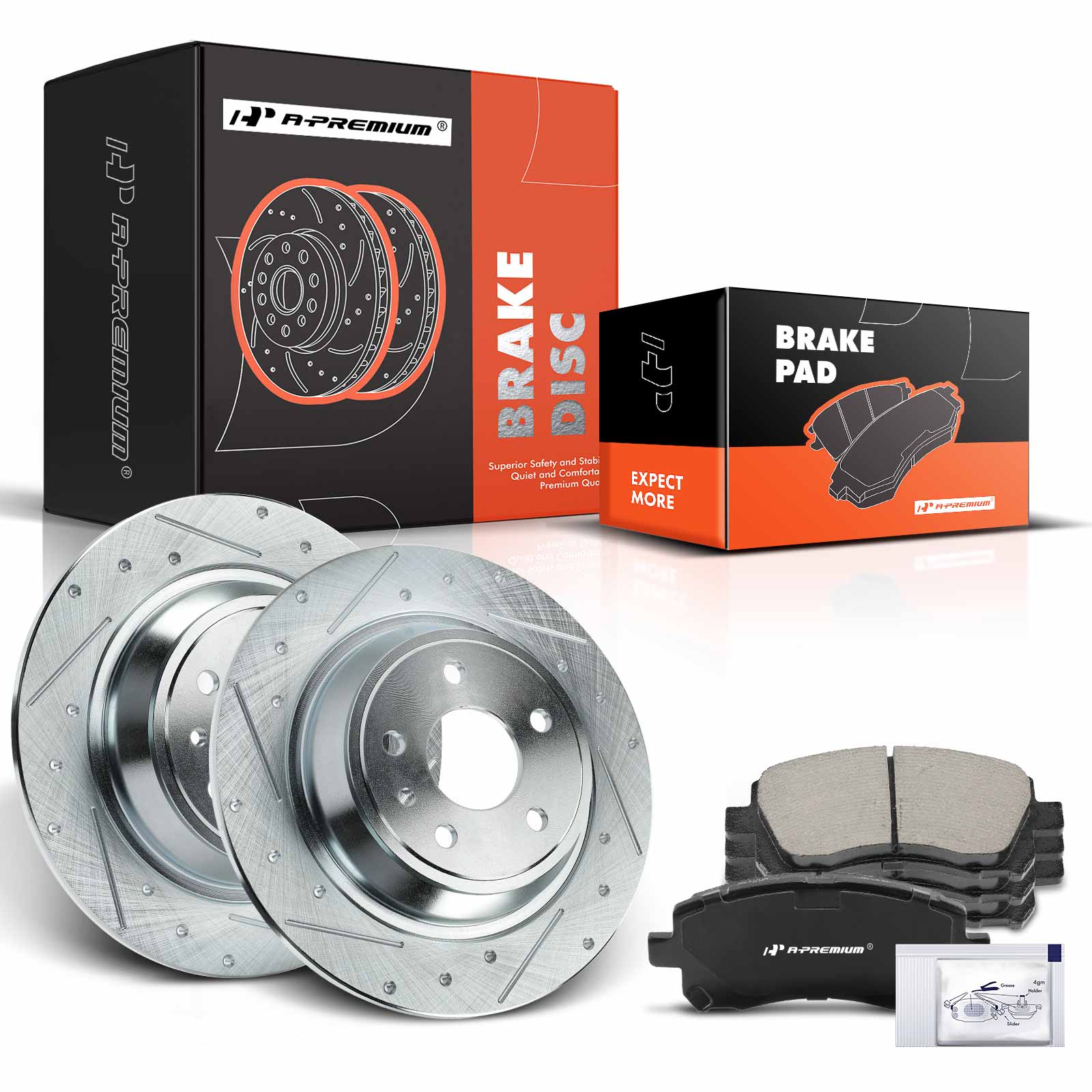 APBRPS409PG Front Drilled Rotors & Ceramic Brake Pads - Image 2