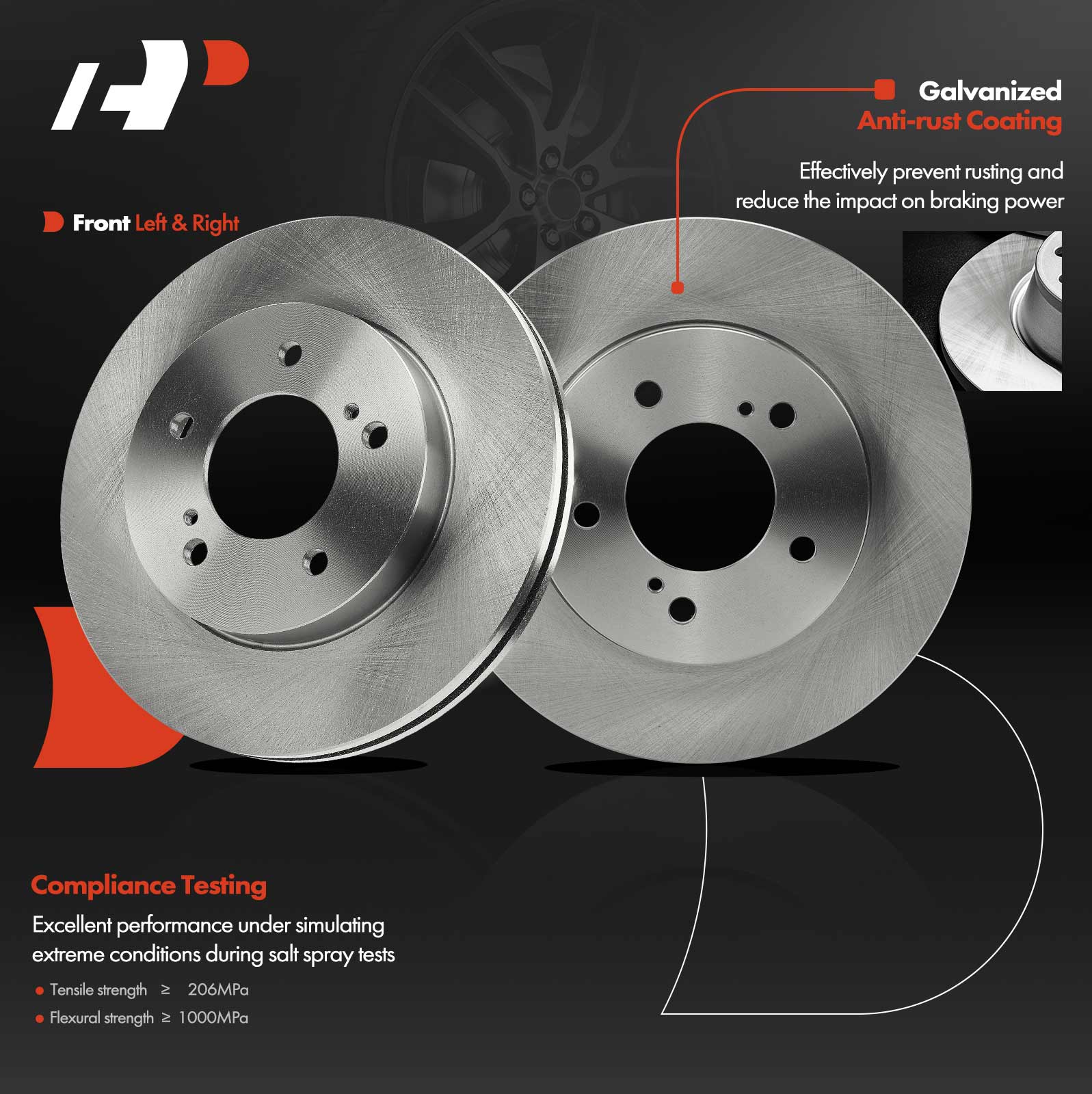 APBRR343PG Front Disc Brake Rotors - Image 2