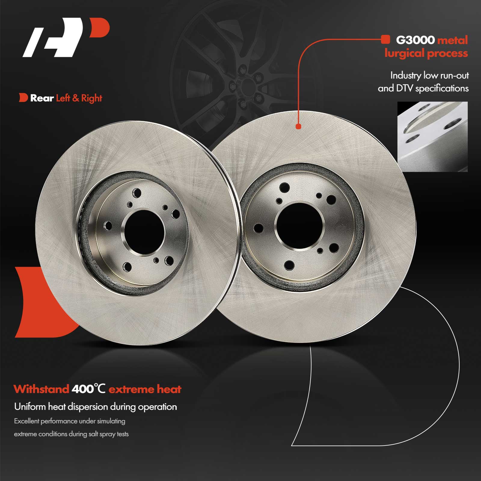 APBRR829 2 Pcs Front Disc Brake Rotors - Image 3