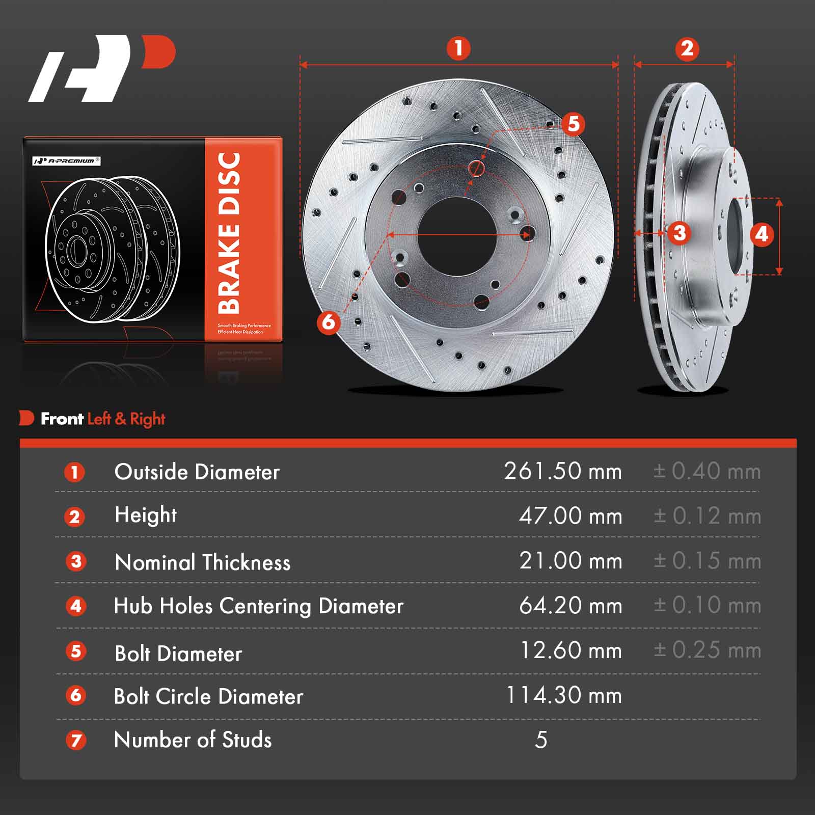 APBRS107 Front Drilled Brake Rotors - Image 5