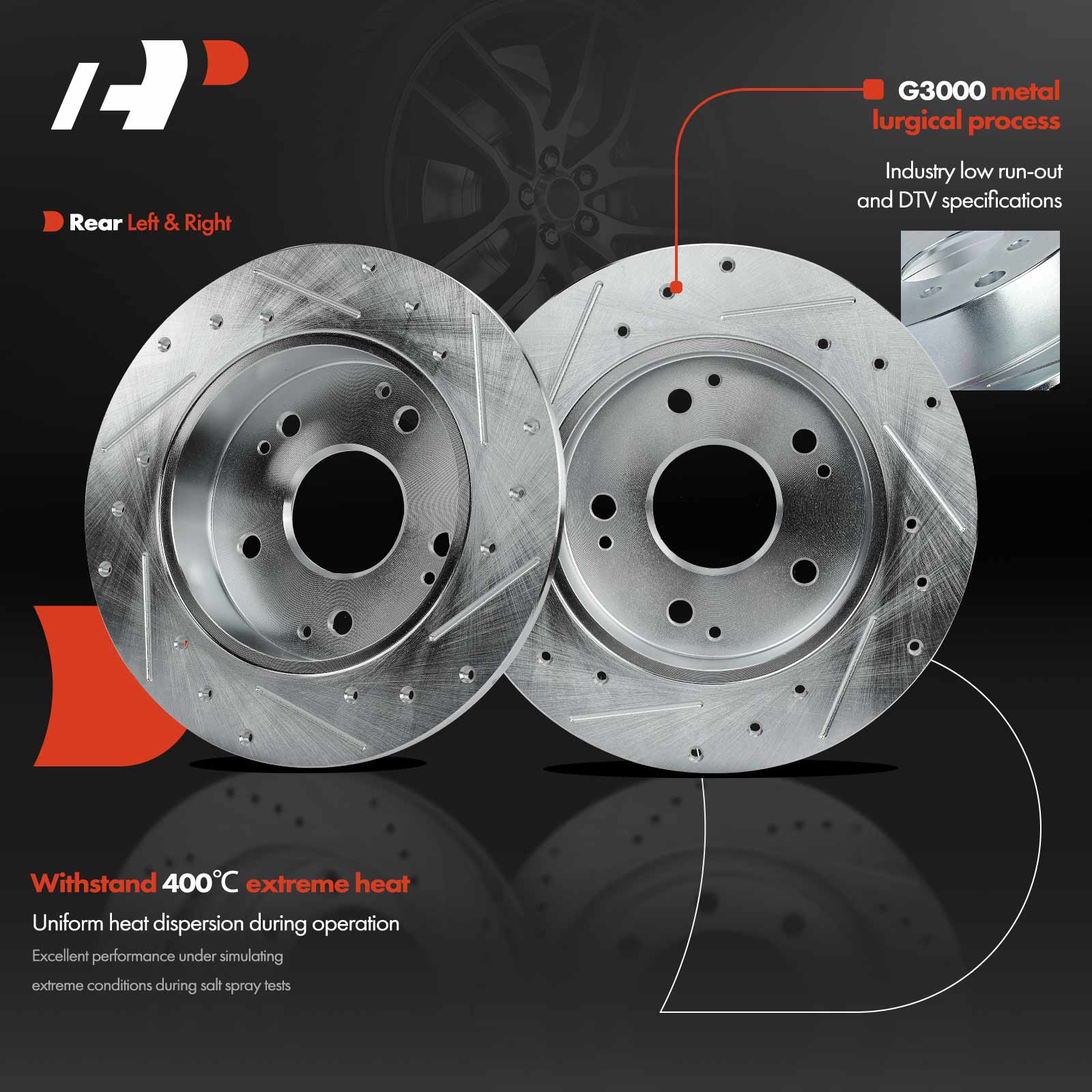 APBRS146 Rear Drilled Brake Rotors - Image 3