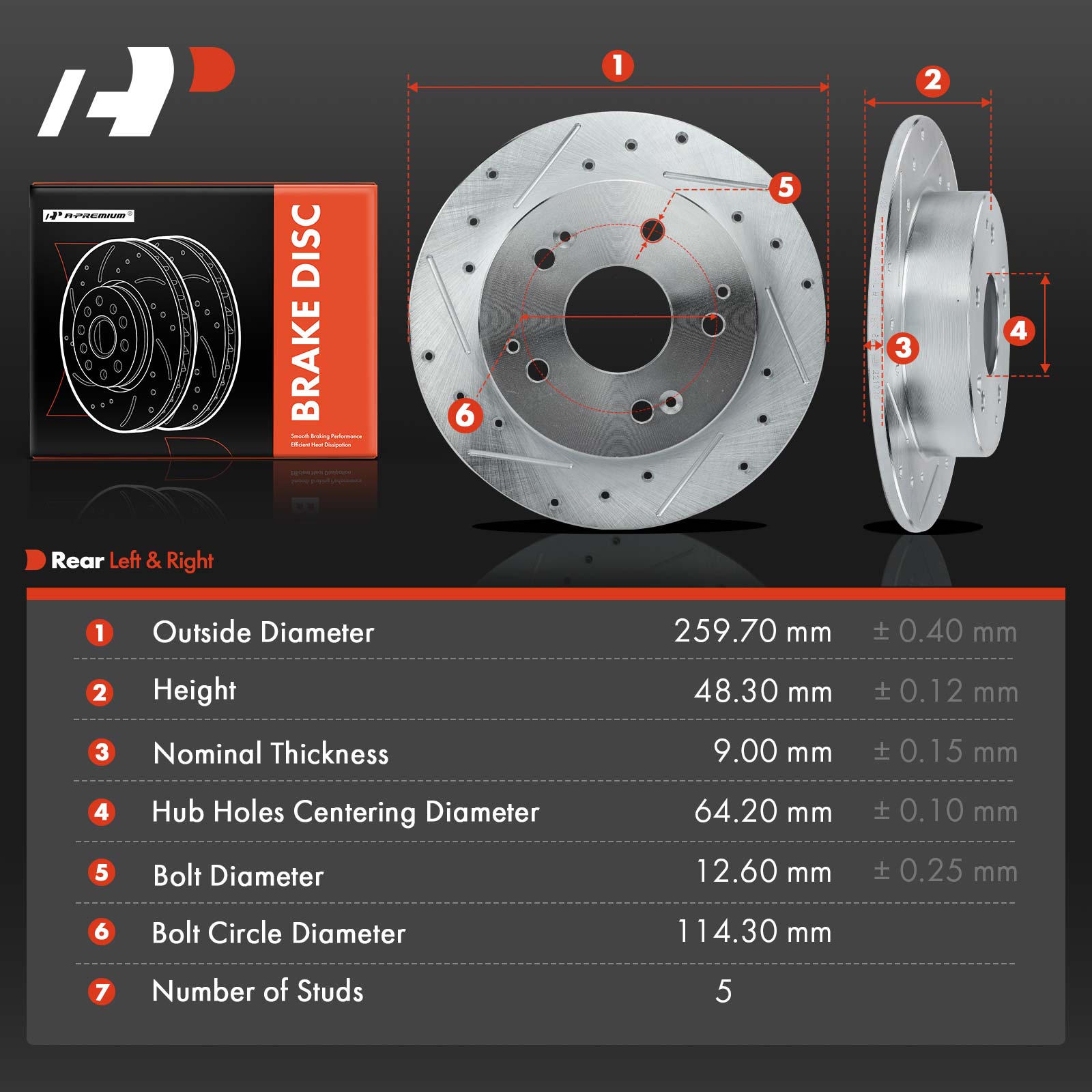 APBRS146 Rear Drilled Brake Rotors - Image 5