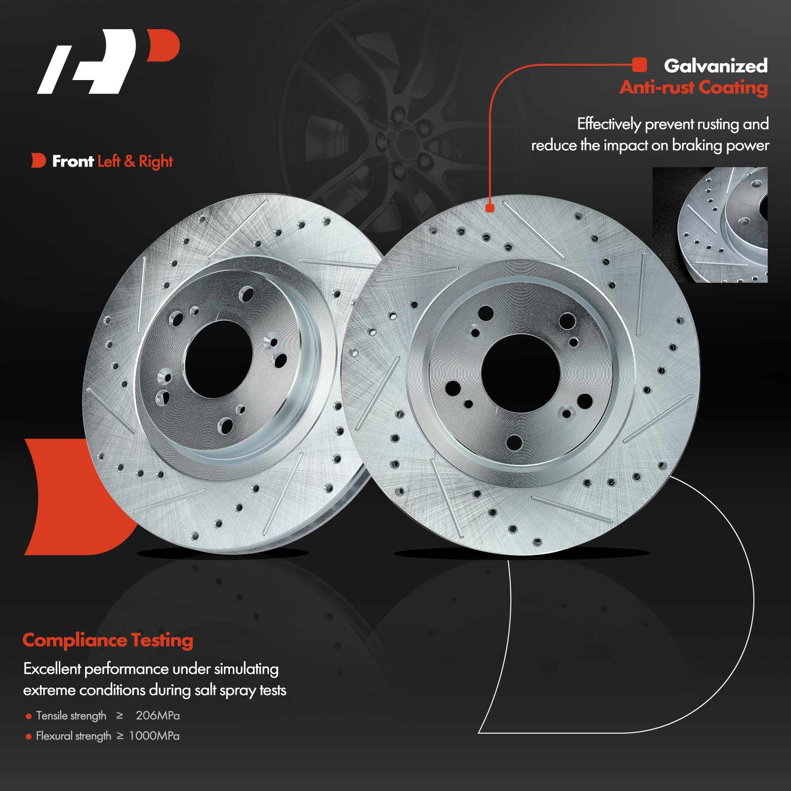 APBRS159 Front Drilled Brake Rotors - Image 3