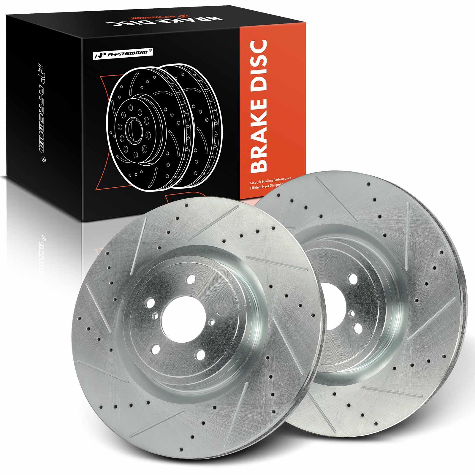 APBRS492 2 Pcs Front Drilled Brake Rotors
