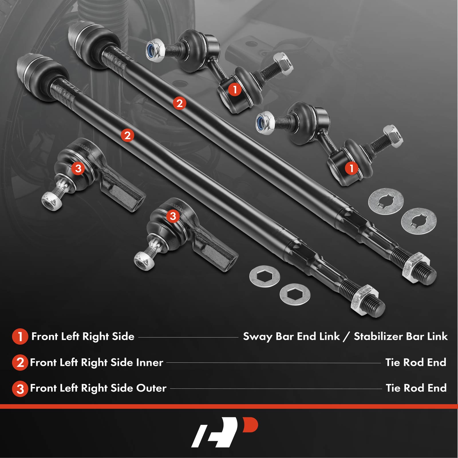 APCA0786 6x Stabilizer Bar Link & Tie Rod End - Image 2