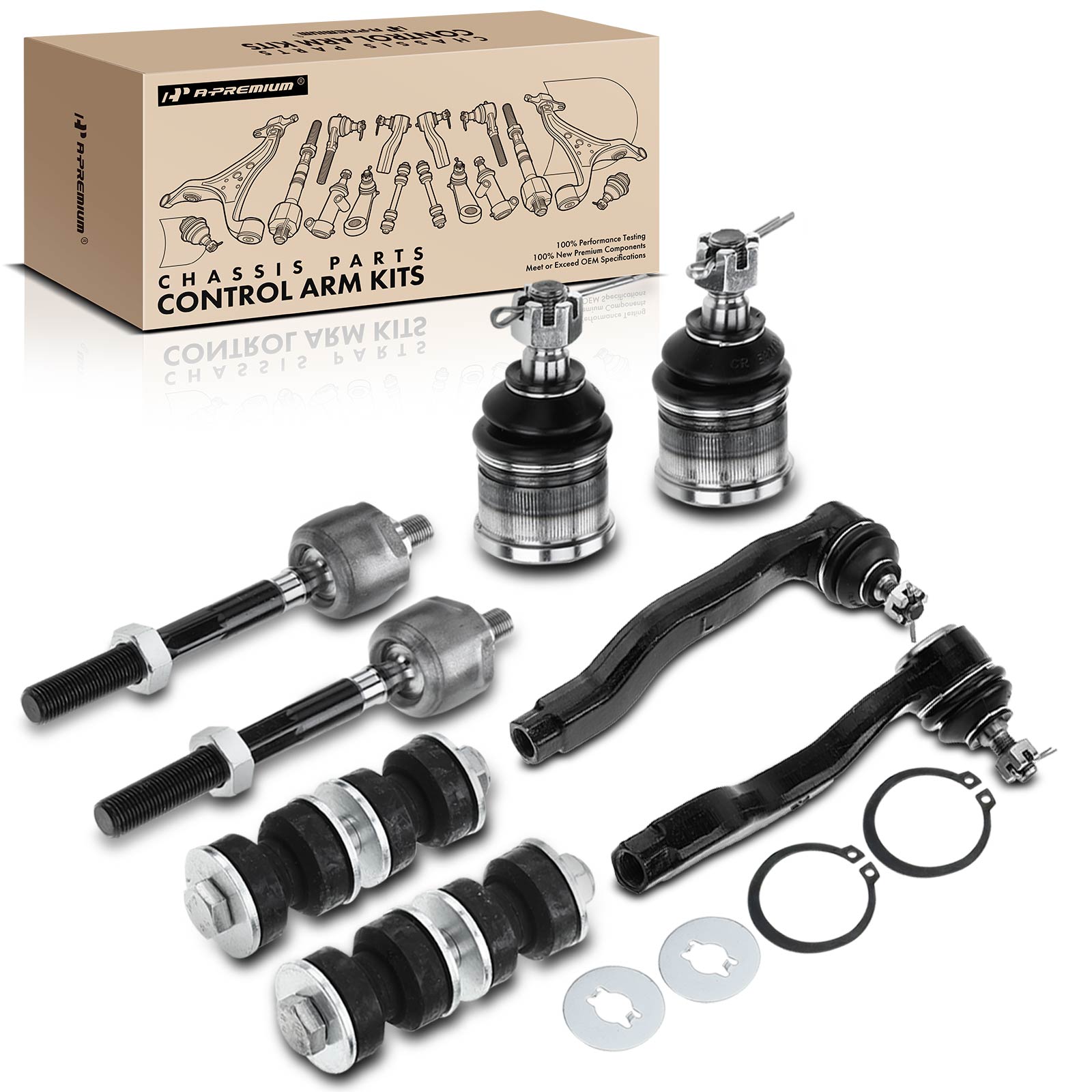 APCA1510 8x Front To End Stabilizer Bar Link Kit with Ball Joint