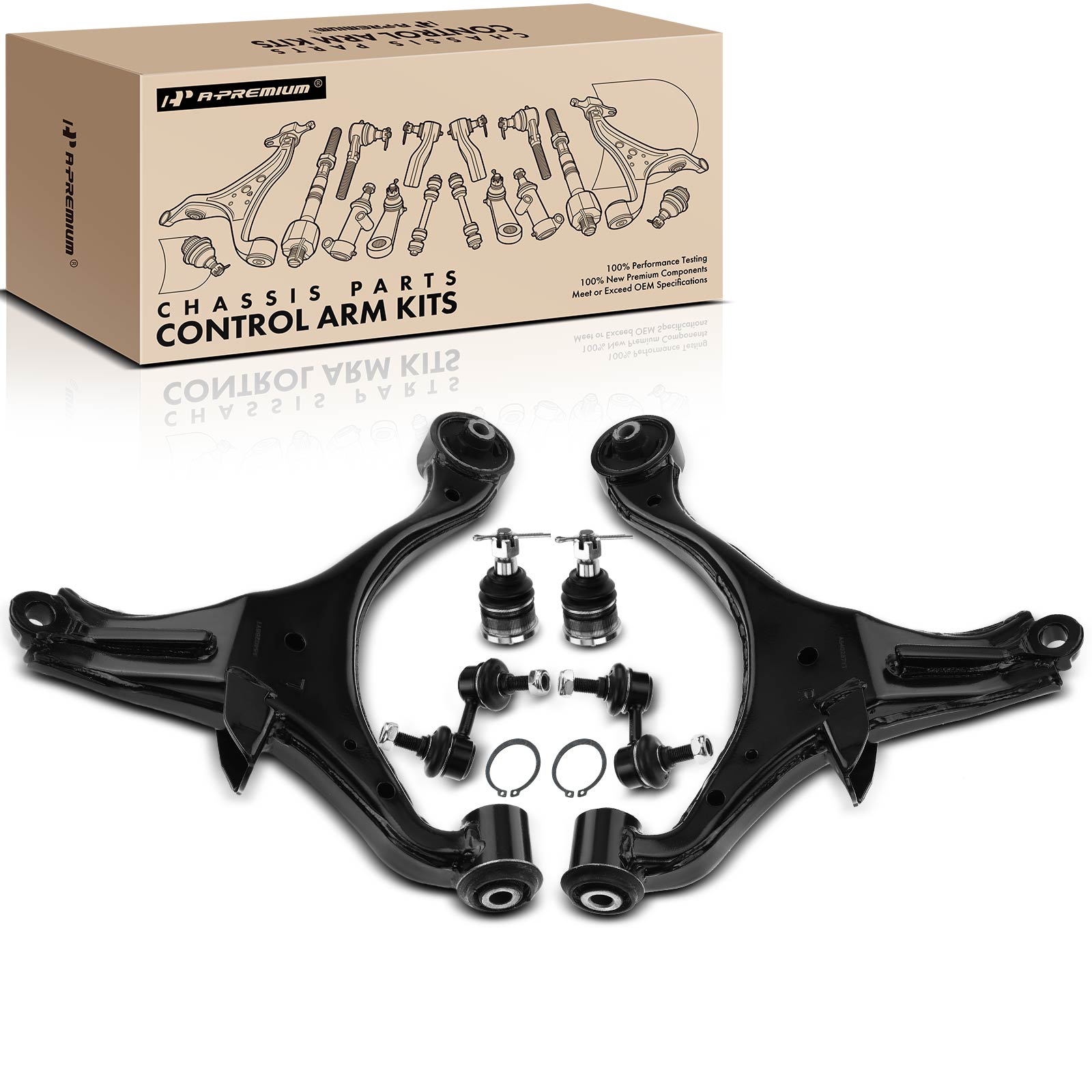 APCA1699 6x Front Control Arm with Ball Joint Sway Bar Link