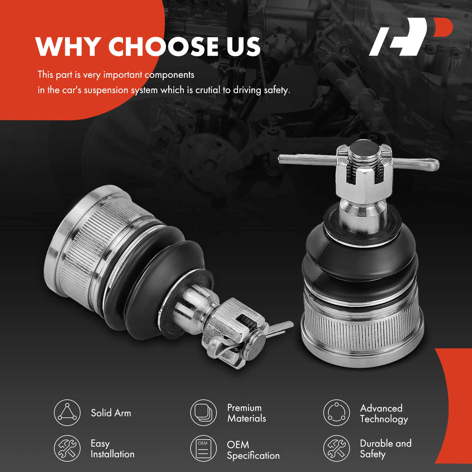 APCA1707 2x Front Lower Ball Joint - Image 5