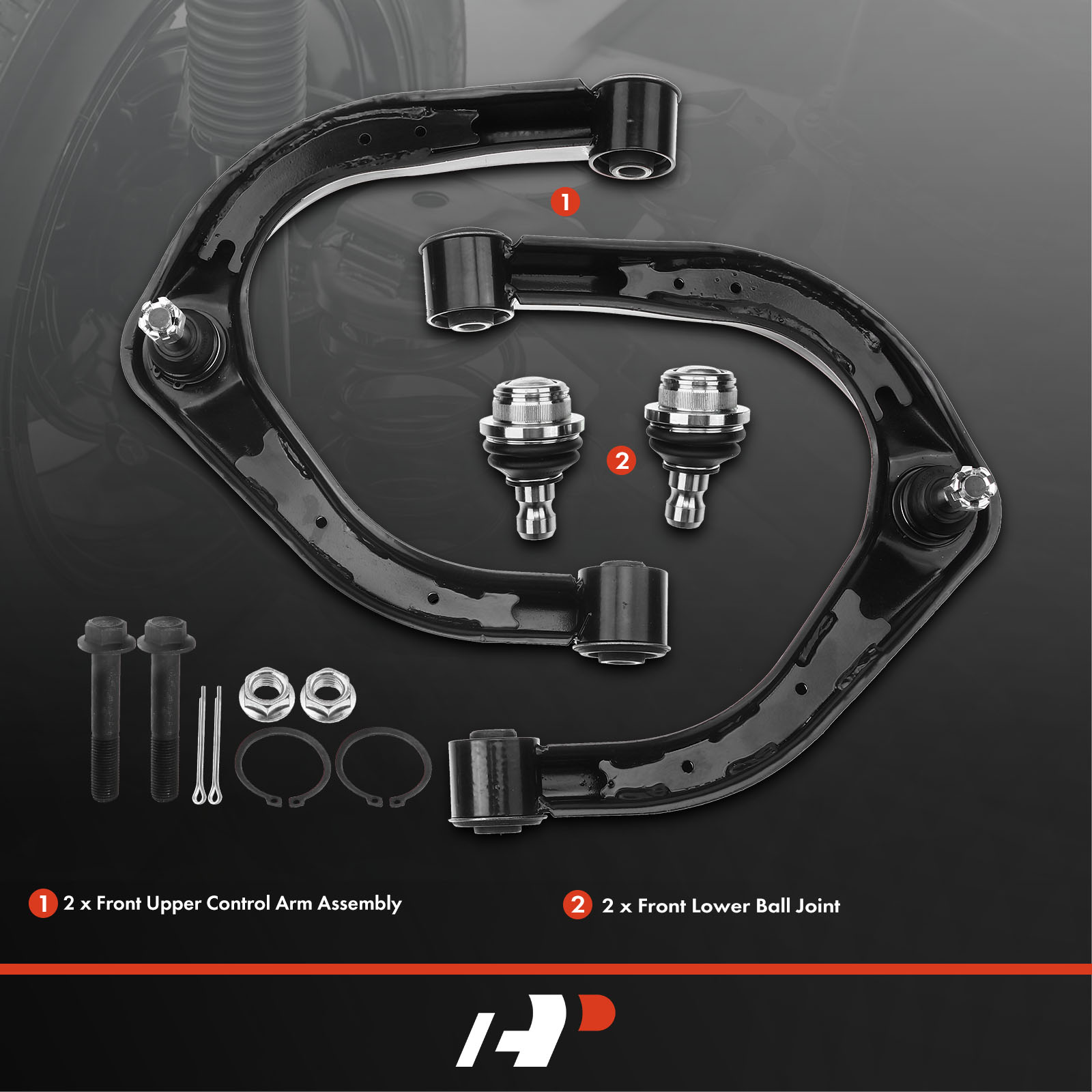 APCA1737 4x Front Upper Control Arms & Ball Joints - Image 2