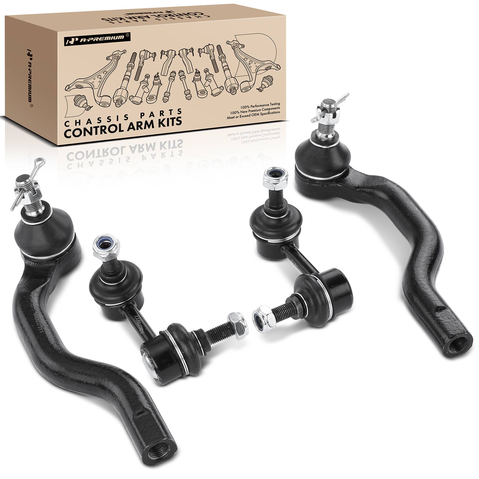 APCA2729 4x Front Stabilizer Bar Link & Outer Tie Rod End