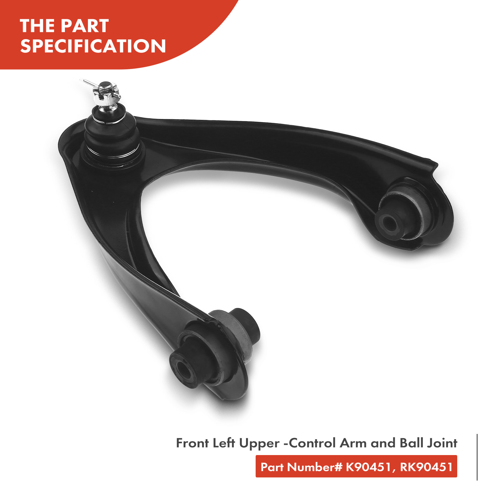 APCA3074 2x Front Left Upper Control Arm & Ball Joint - Image 4