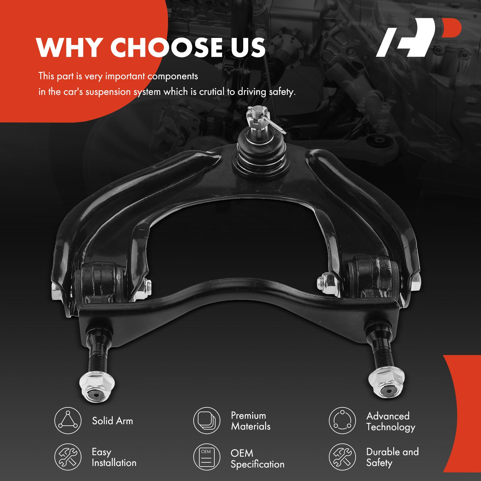 APCA3812 Front Left Upper Control Arm & Ball Joint Assembly - Image 5