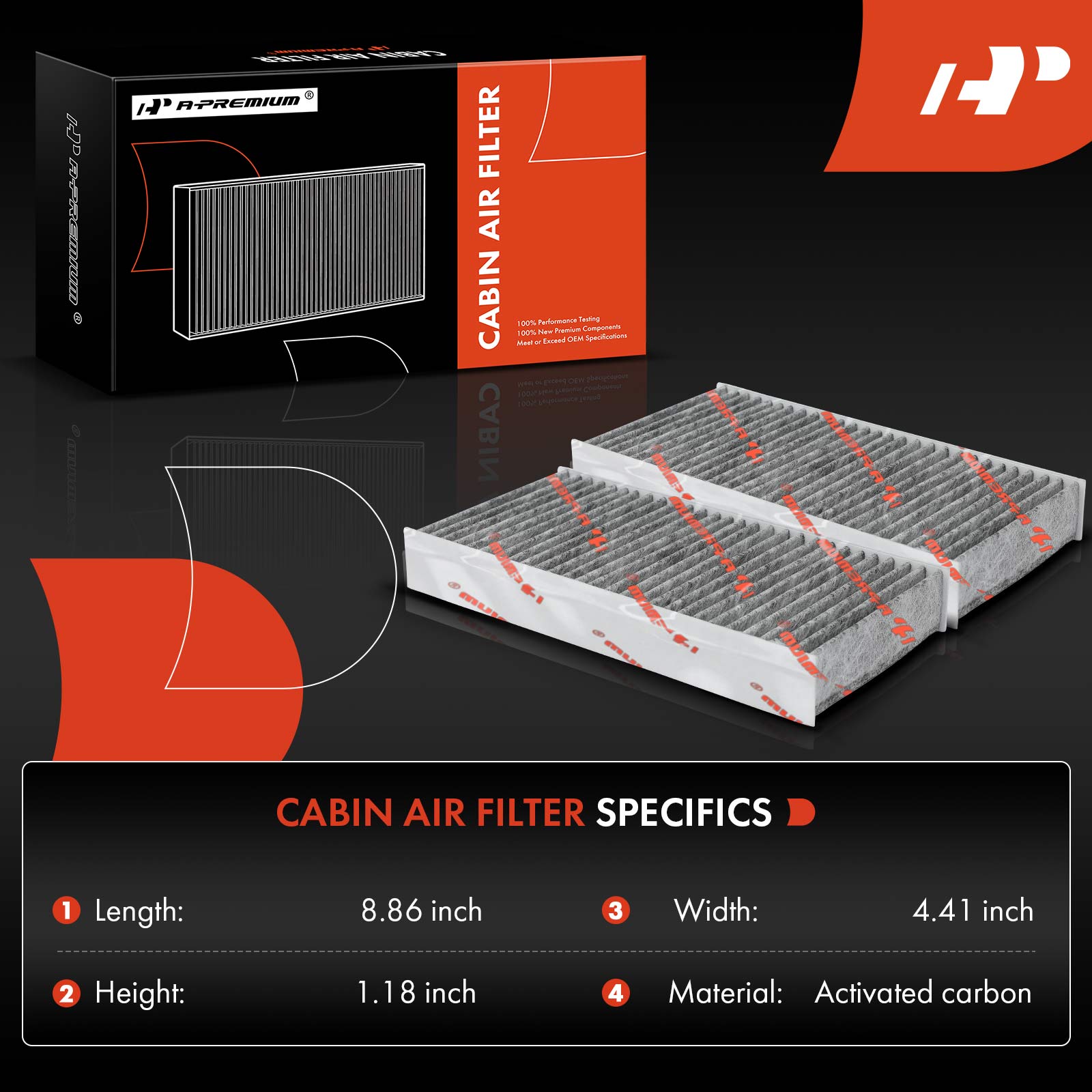 APCA4439 2x Activated Carbon Cabin Air Filter - Image 2
