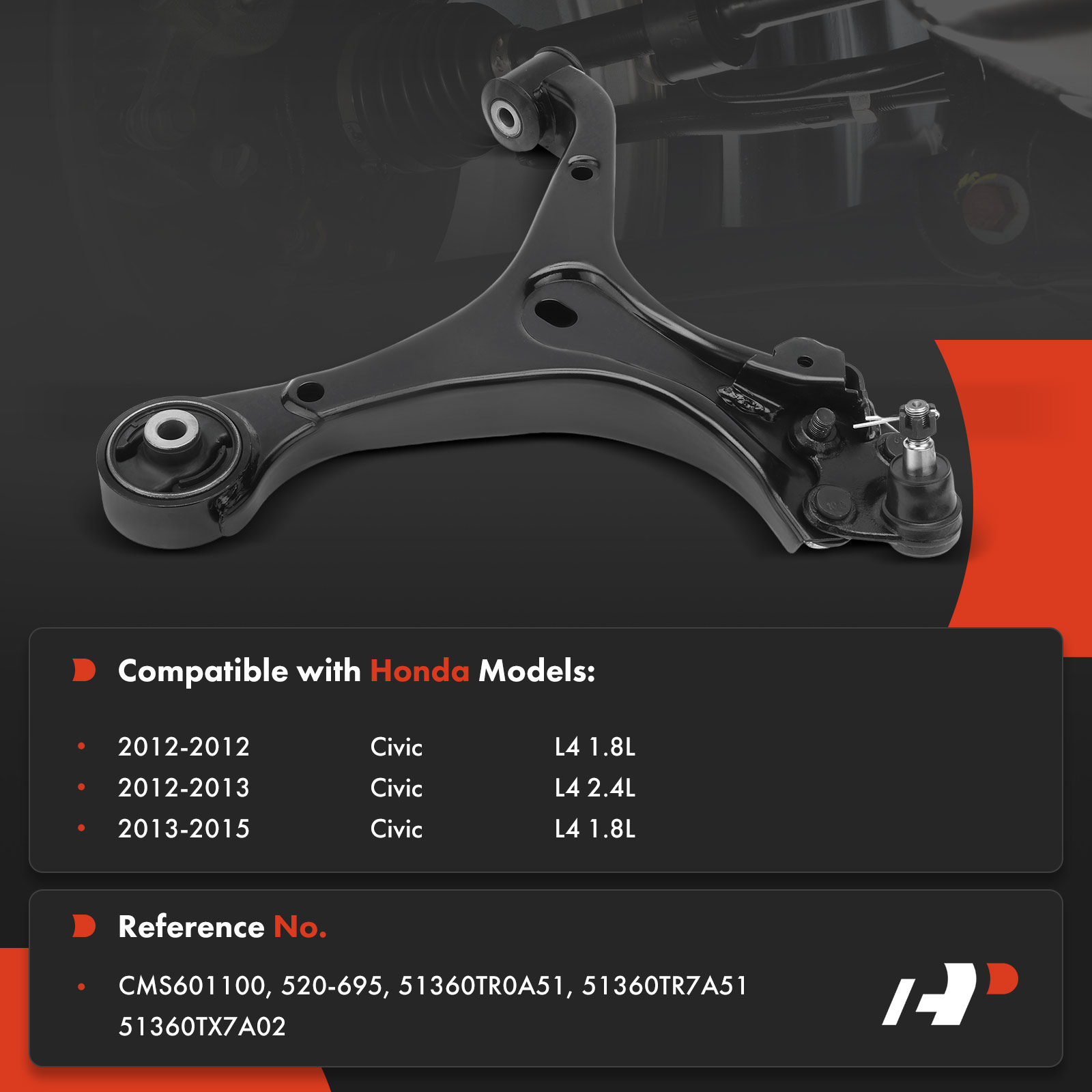 1-Pc Control Arm and Ball Joint Kit, Front Driver Lower with Ball Joint APCA5540 - Image 2