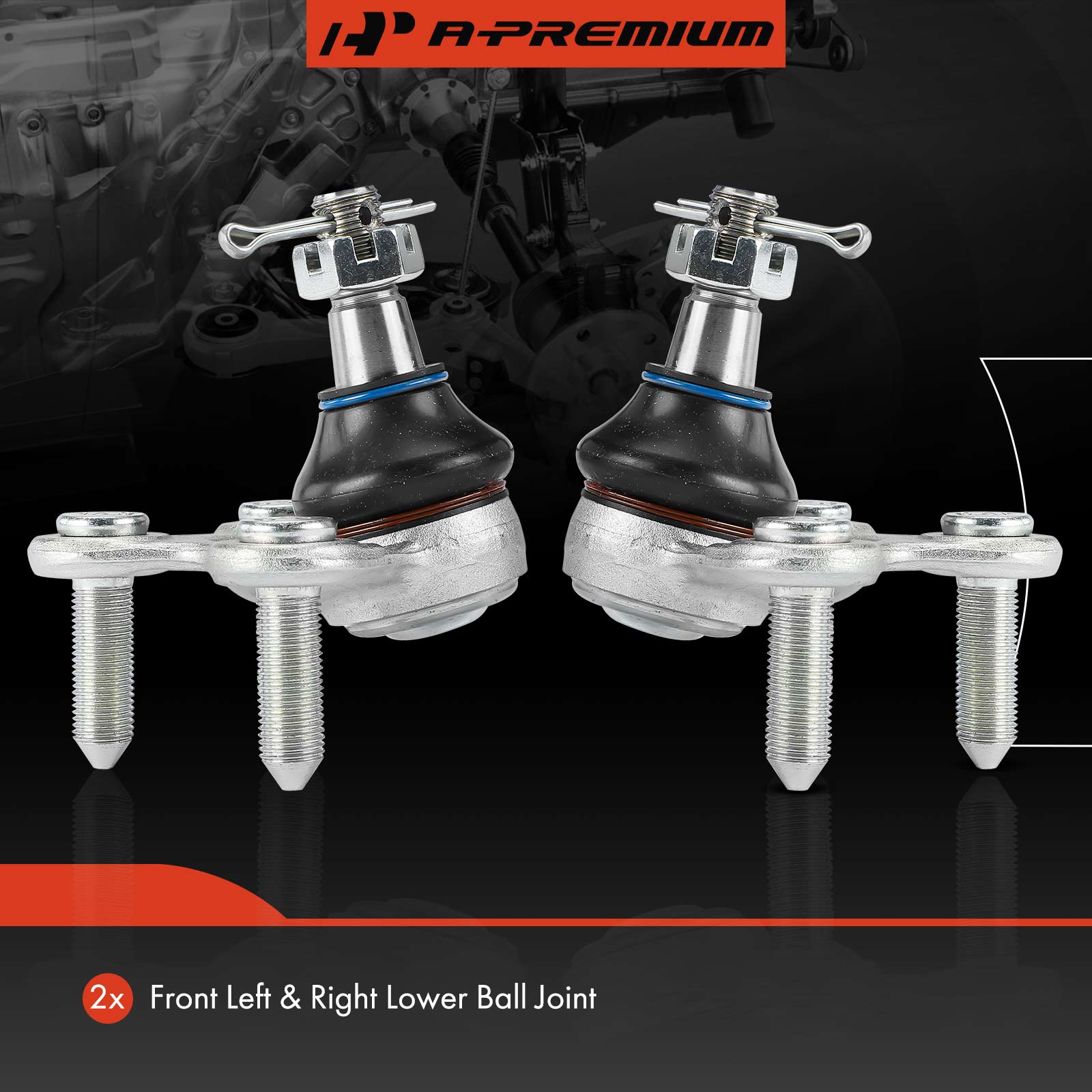 APCA6698 2 Pcs Front Lower Ball Joint - Image 2