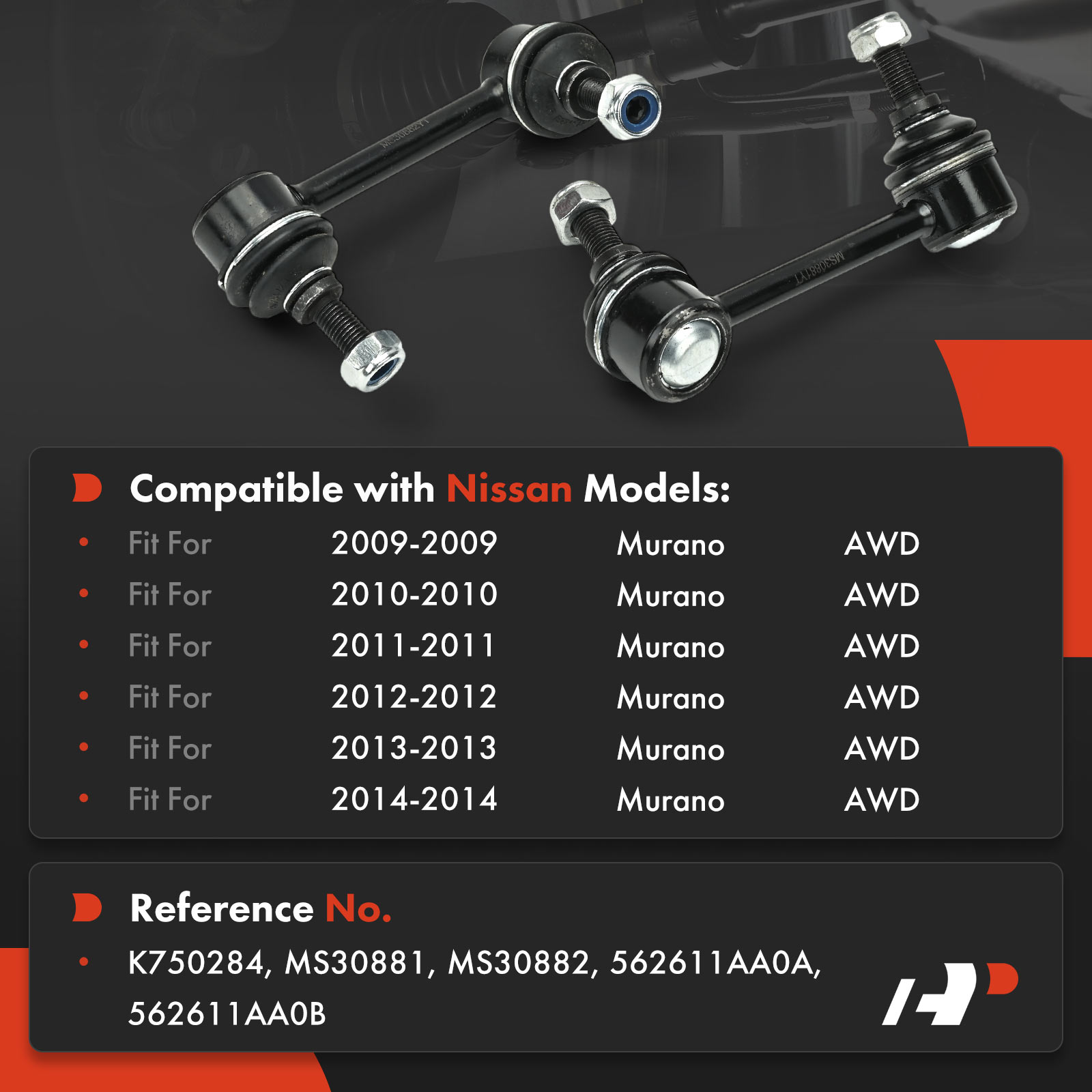APCA8344 2 Pcs Rear Suspension Stabilizer Bar Link - Image 2