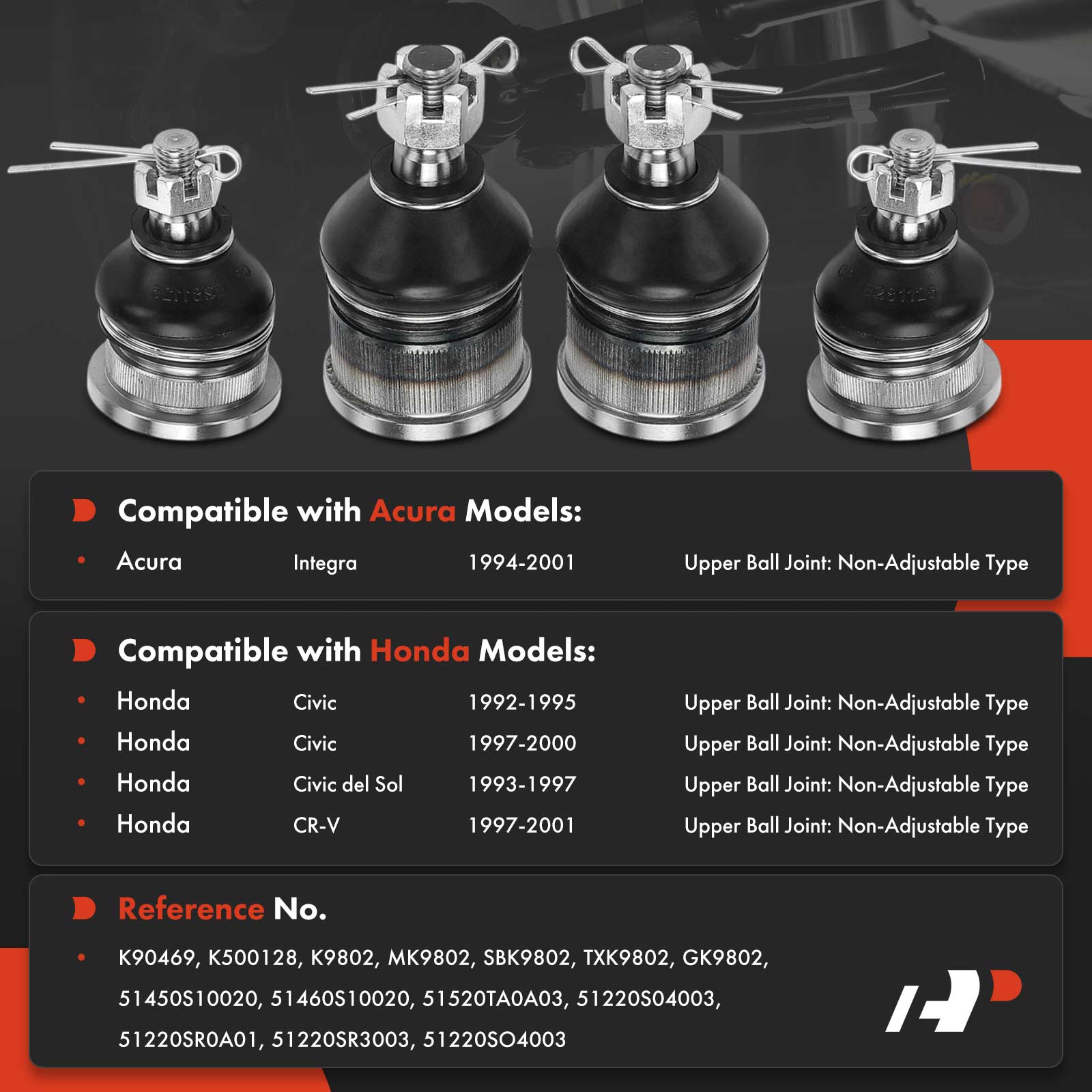 APCA8414 4 Pcs Ball Joint Kit - Image 2