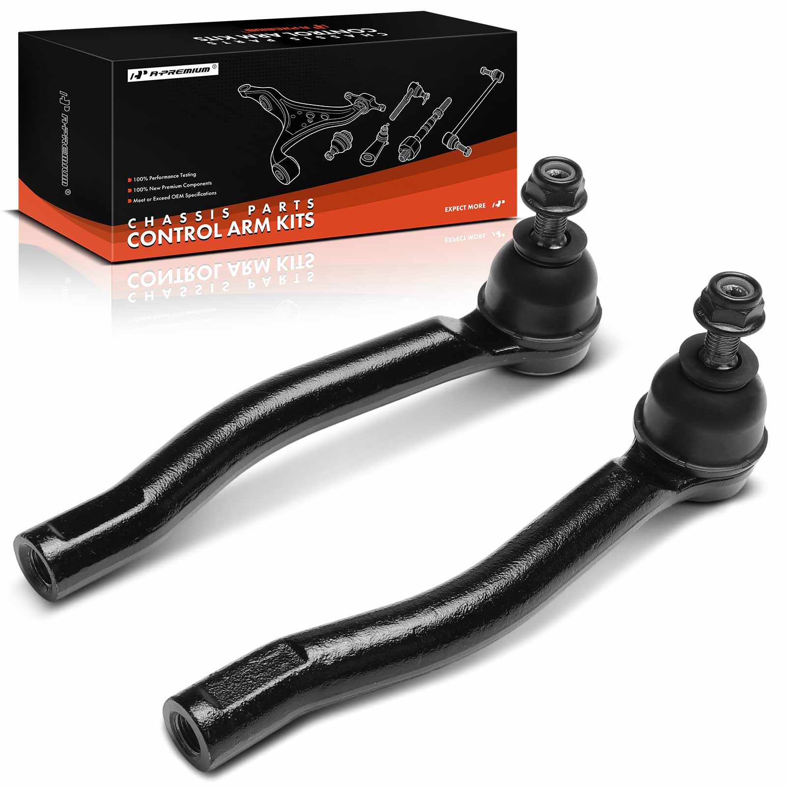 APCA8595 2 Pcs Front Outer Steering Tie Rod End