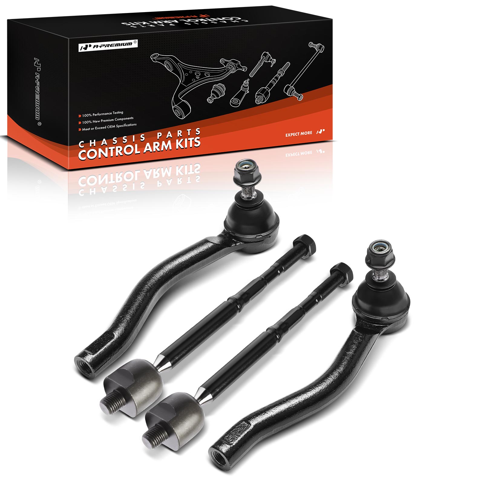 APCA8699 4 Pcs Front Inner & Outer Tie Rod End