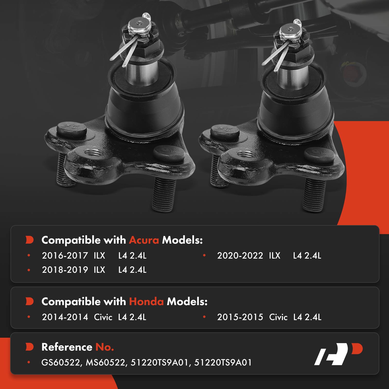 APCA8759 2 Pcs Front Lower Ball Joint Kit - Image 2