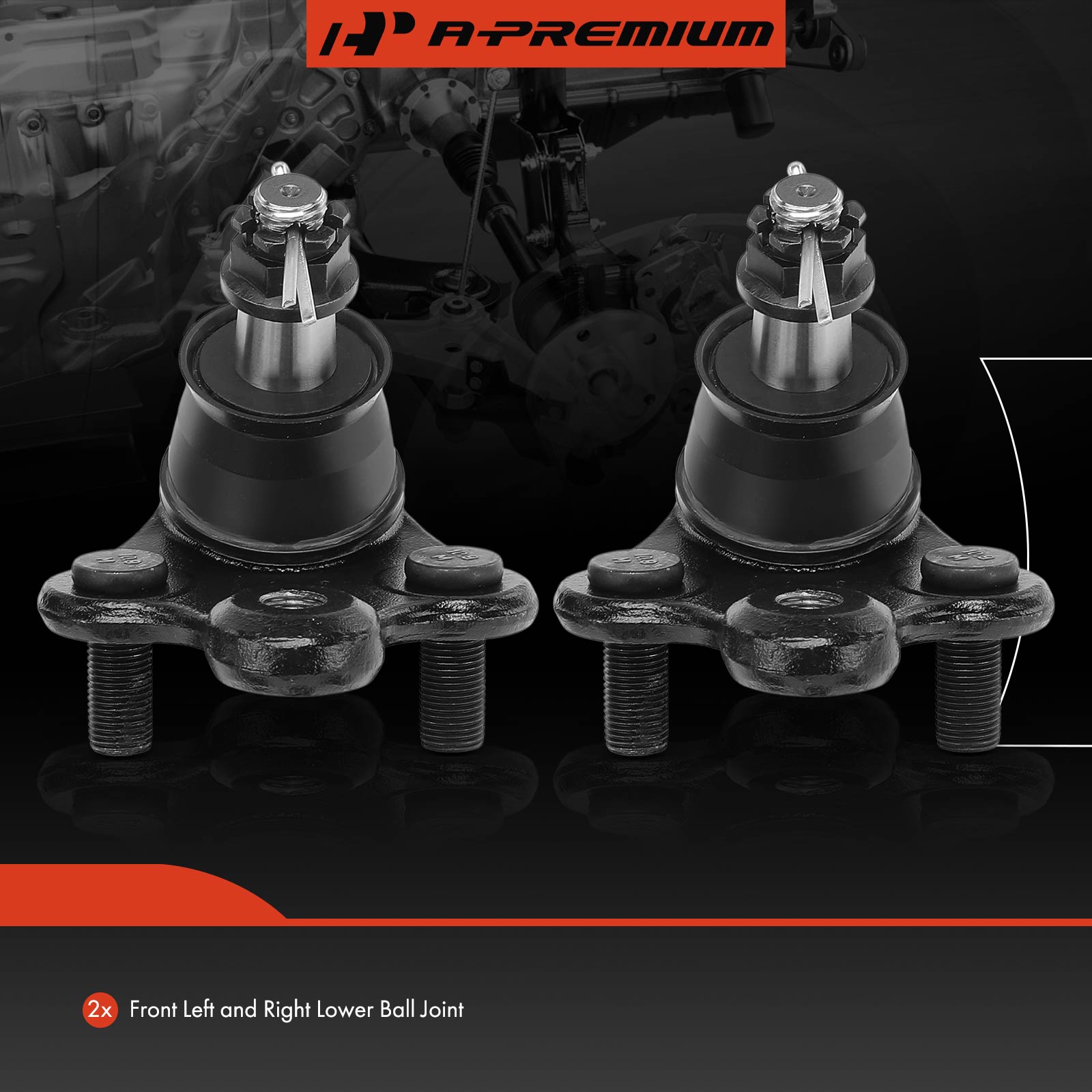 APCA8759 2 Pcs Front Lower Ball Joint Kit - Image 3