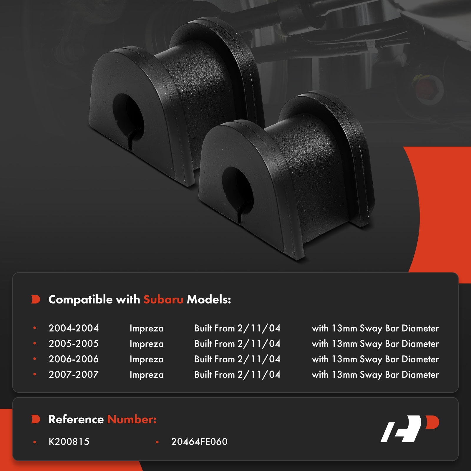 APCA9638 2 Pcs Rear To Frame Stabilizer Bar Bushing - Image 2