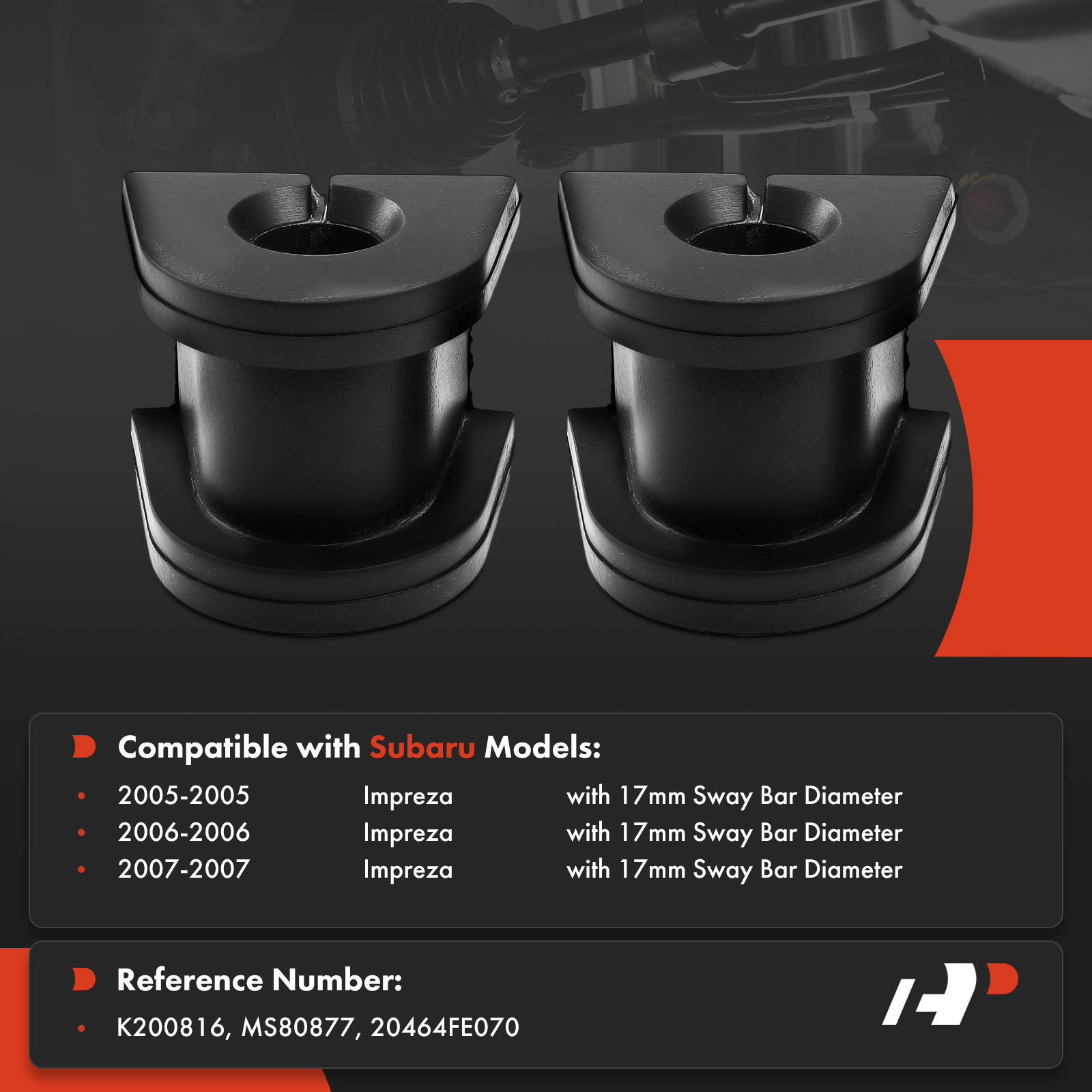 APCA9639 2 Pcs Rear To Frame Stabilizer Bar Bushing - Image 2