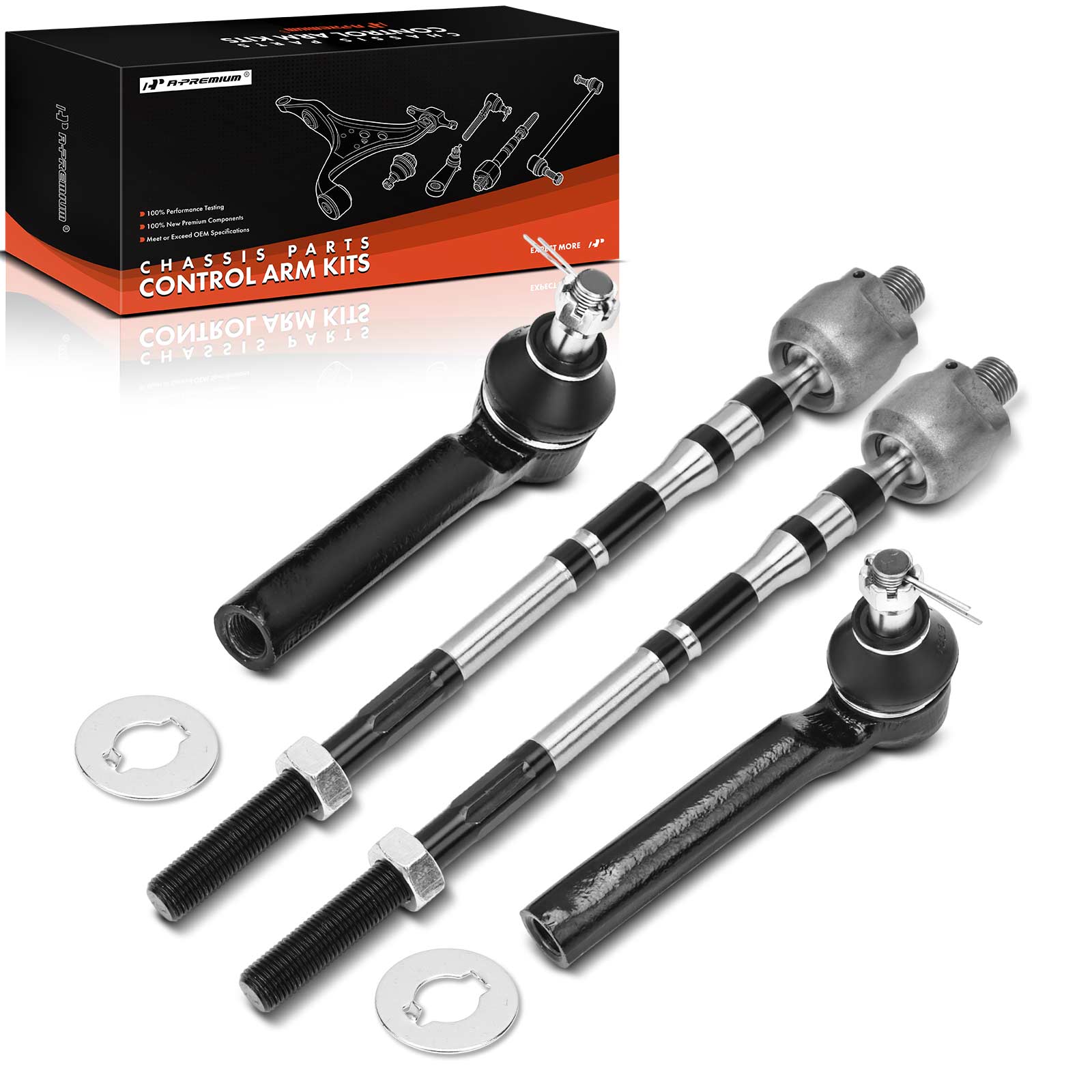 APCA9841 4 Pcs Front Inner & Outer Tie Rod End with Ball Joint