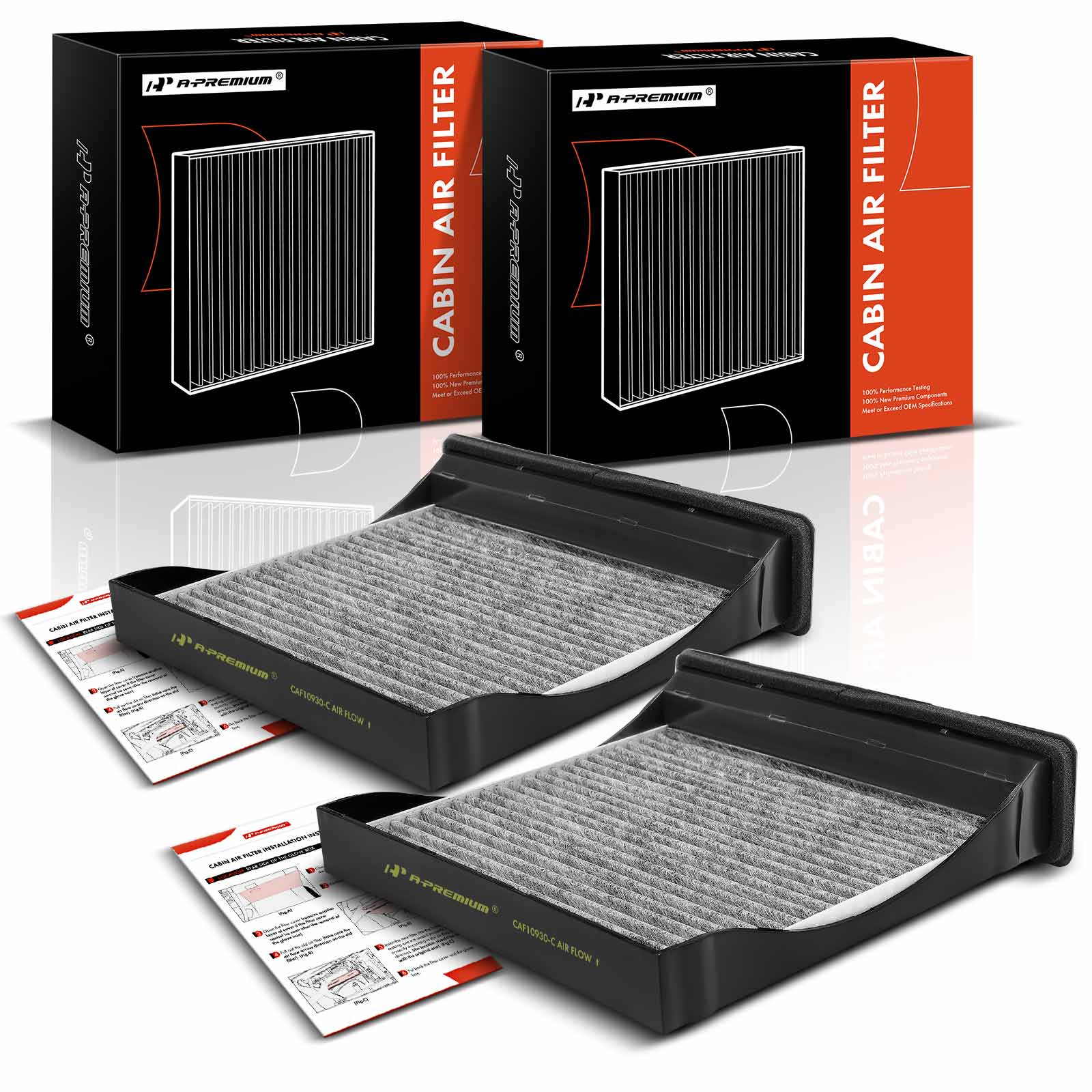 APCAF066 2 Pcs Activated Carbon Cabin Air Filter