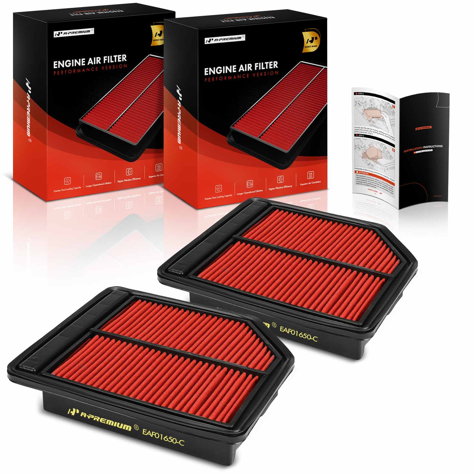 APEAF1518 2 Pcs High Performance Engine Air Filter