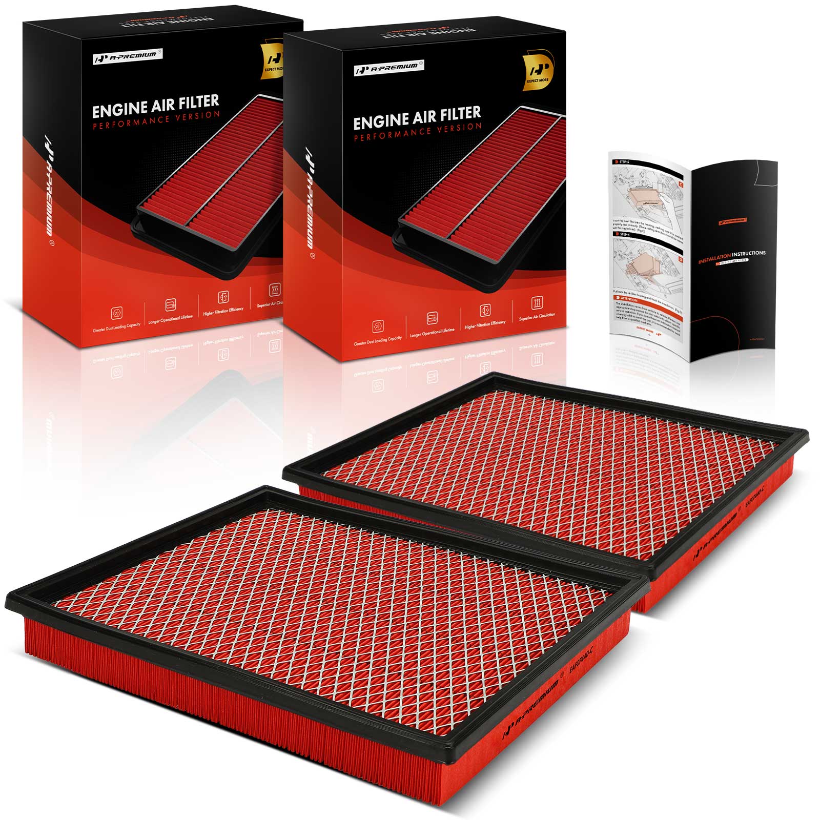APEAF1560 2 Pcs Front High Performance Engine Air Filter