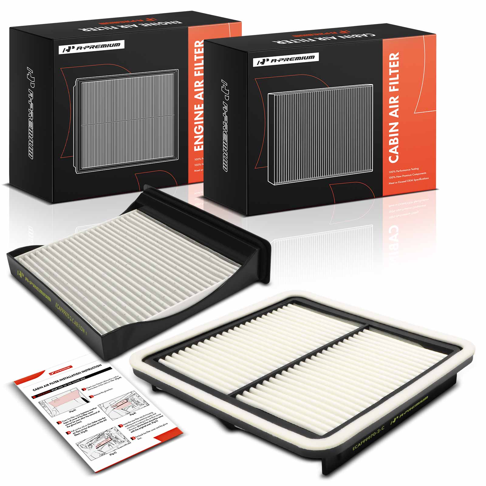 APEAF1898 2 Pcs Engine and Cabin Air Filter