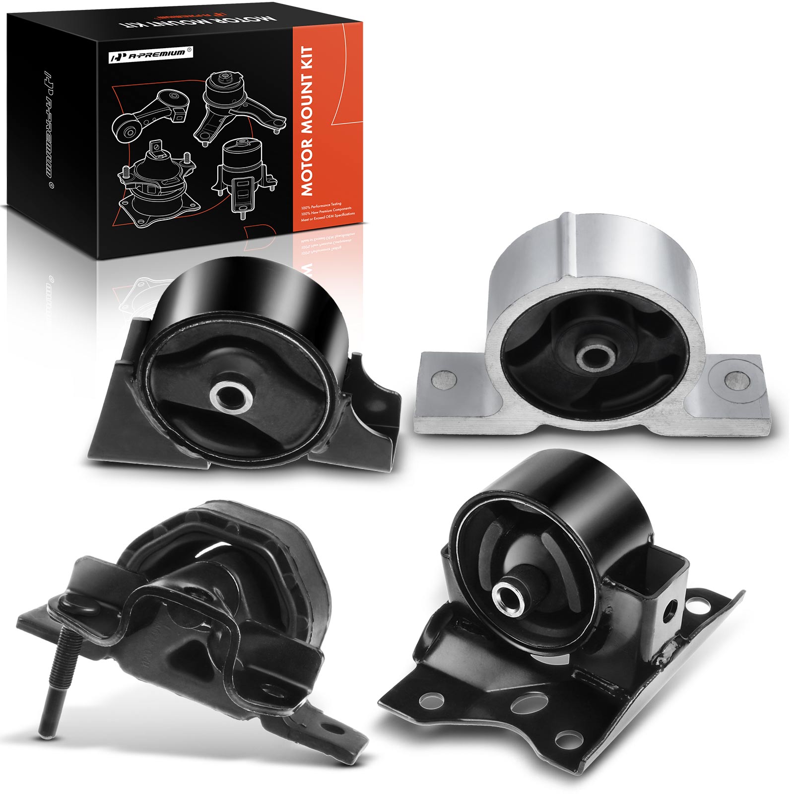 APEM028 4-Pc Front and Rear Engine Motor & Transmission Mount Kit