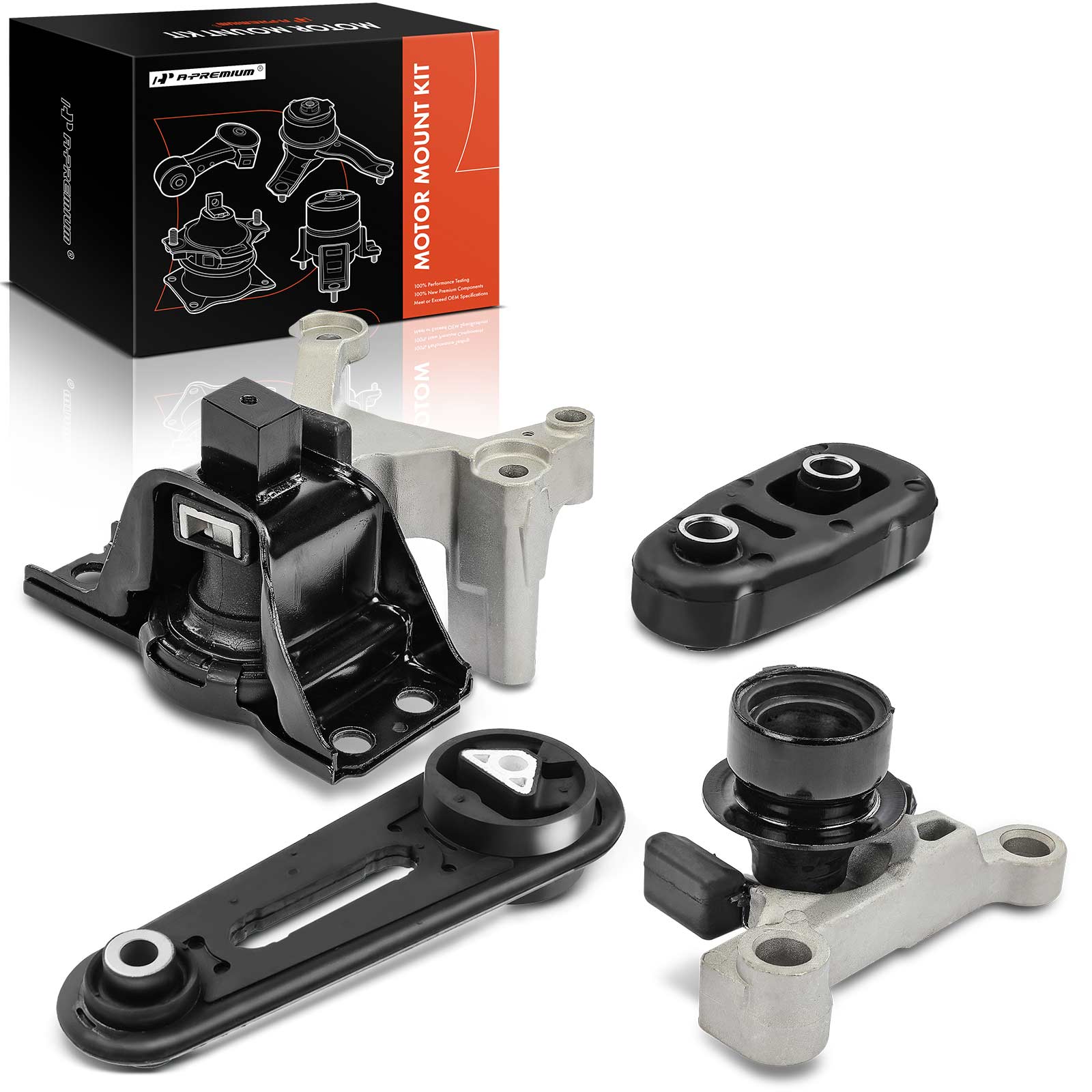 APEM035 4-Pc Front and Rear Engine Motor & Transmission Mount Kit