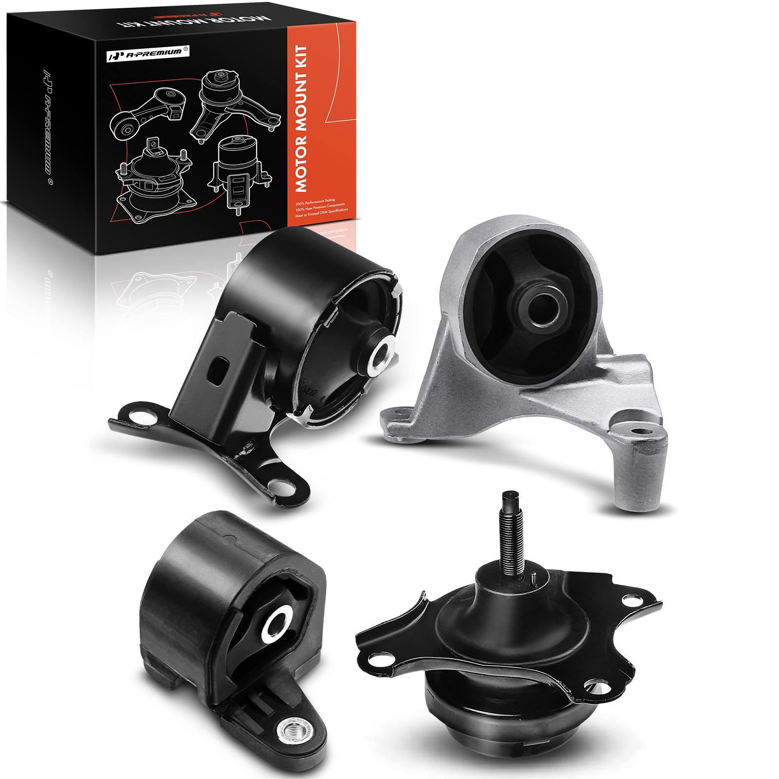 APEM058 4-Pc Front and Rear Engine Motor & Transmission Mount Kit
